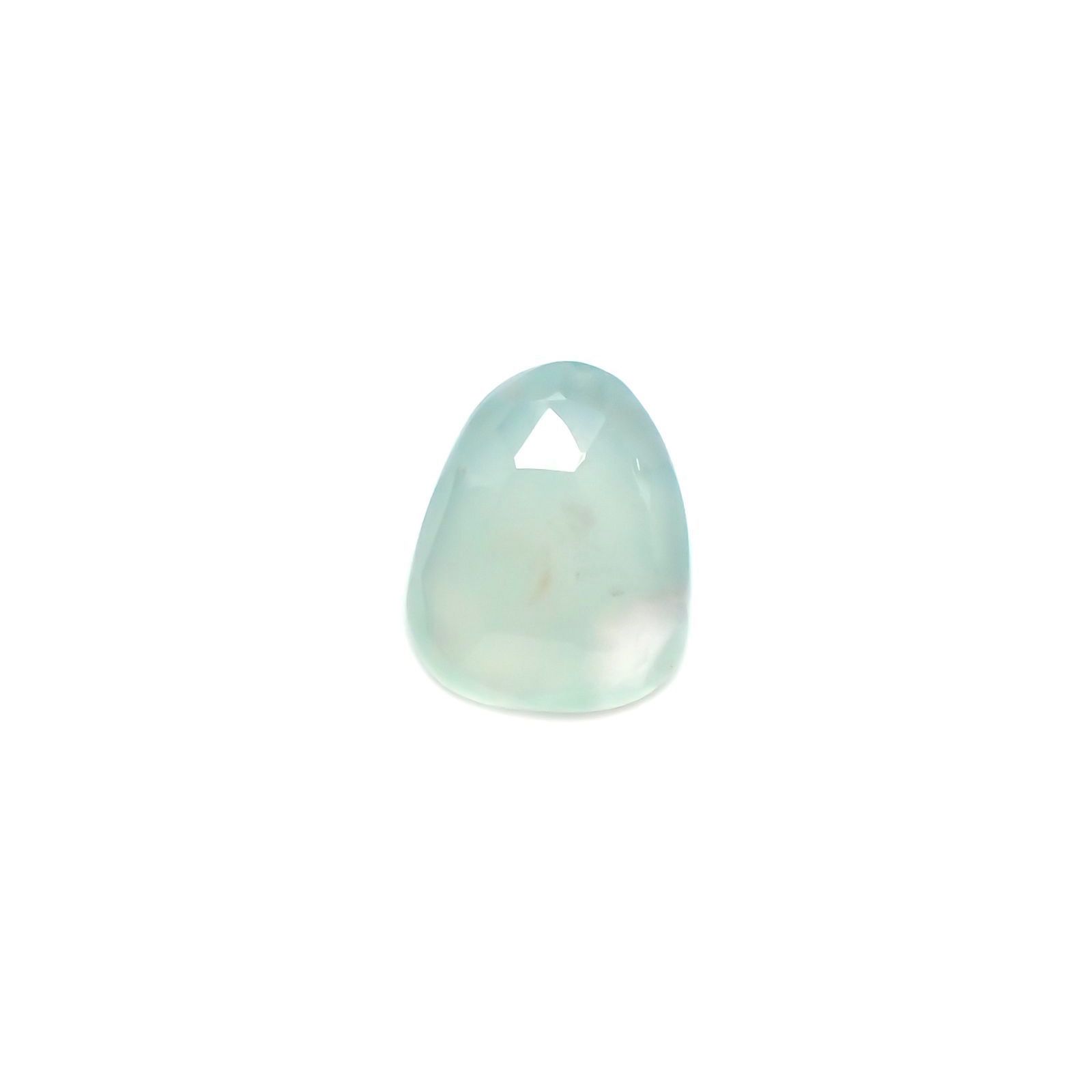 ◇フリーフォーム・ローズカット◇アクアプレーズ(宝石名ブルー グリーン・カルセドニー)南アフリカ産 2.79ct 識別済[230421886]12.4x10.1mm前後