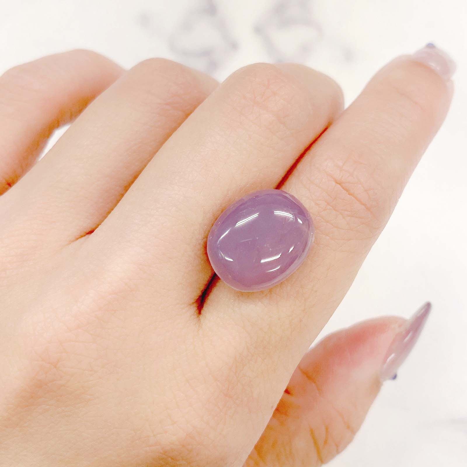 パープルカルセドニー(宝石名バイオレット・カルセドニー)インドネシア産 9.36ct 識別済[230722715]16x13.1mm前後