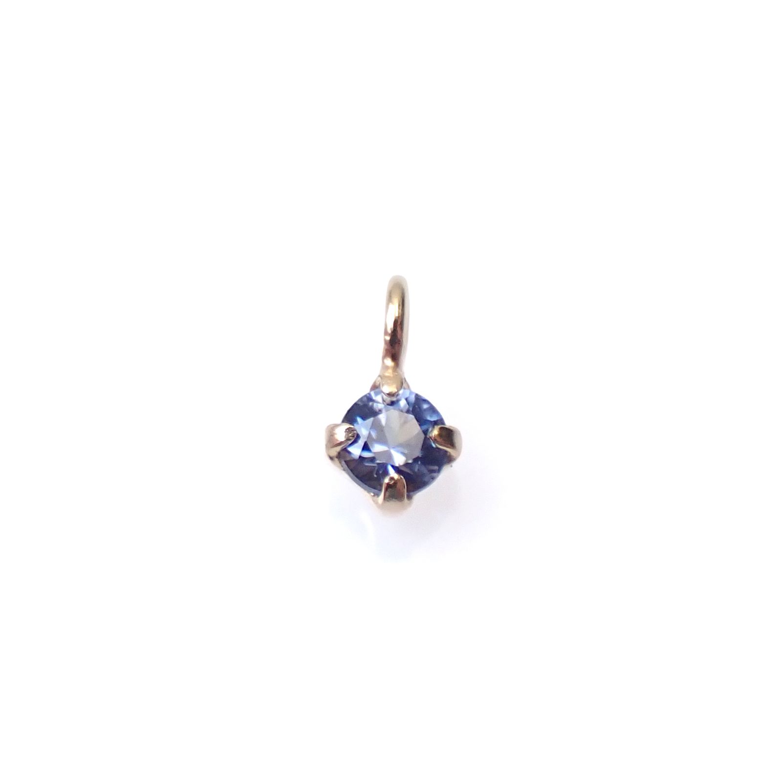 ◇K18 Petitデザイン限定品◇一粒石ジュエリー | ベニトアイト 2mm [チャーム/ペンダントトップ※チェーン別売り]