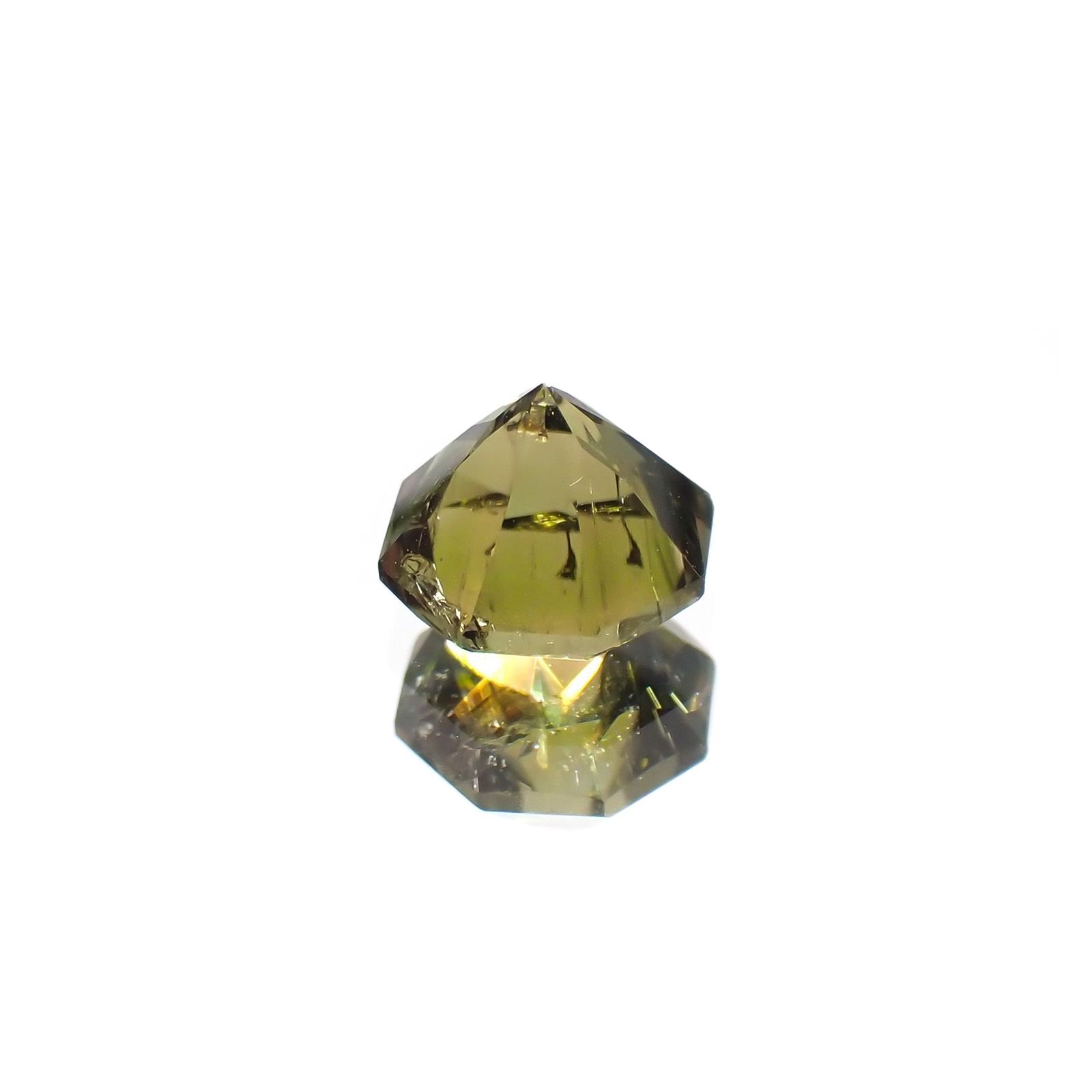 ◇オクタゴンカット◇オリーブグリーントルマリン(宝石名トルマリン)ブラジル/アフリカ産 ソ付(彩珠) 1.112ct / 6.1x6.1mm前後 [231124218]