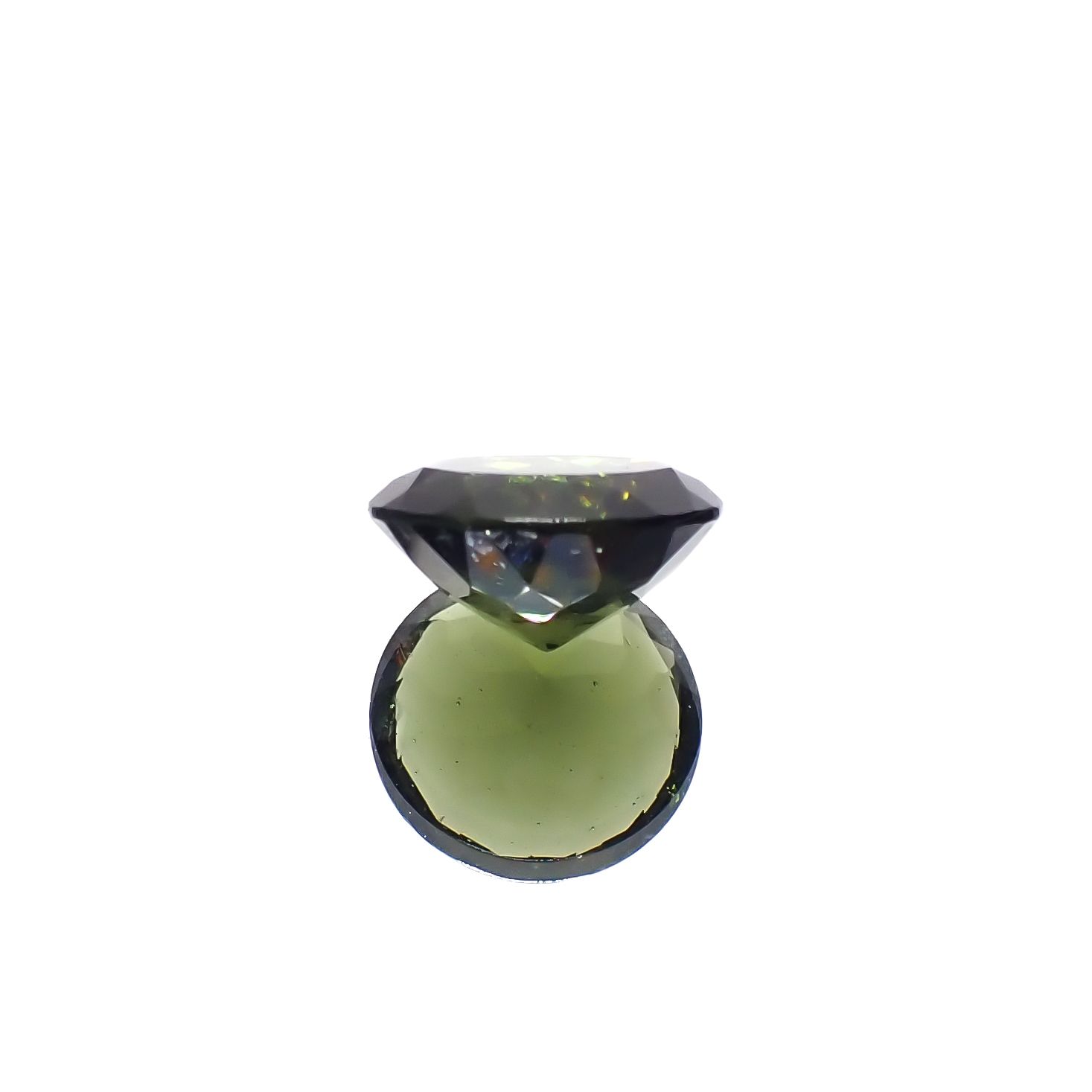 モルダバイト(宝石名モルダバイト)発見地：旧チェコスロバキア 5.60ct 識別済[231224828]12.9x12.9mm前後