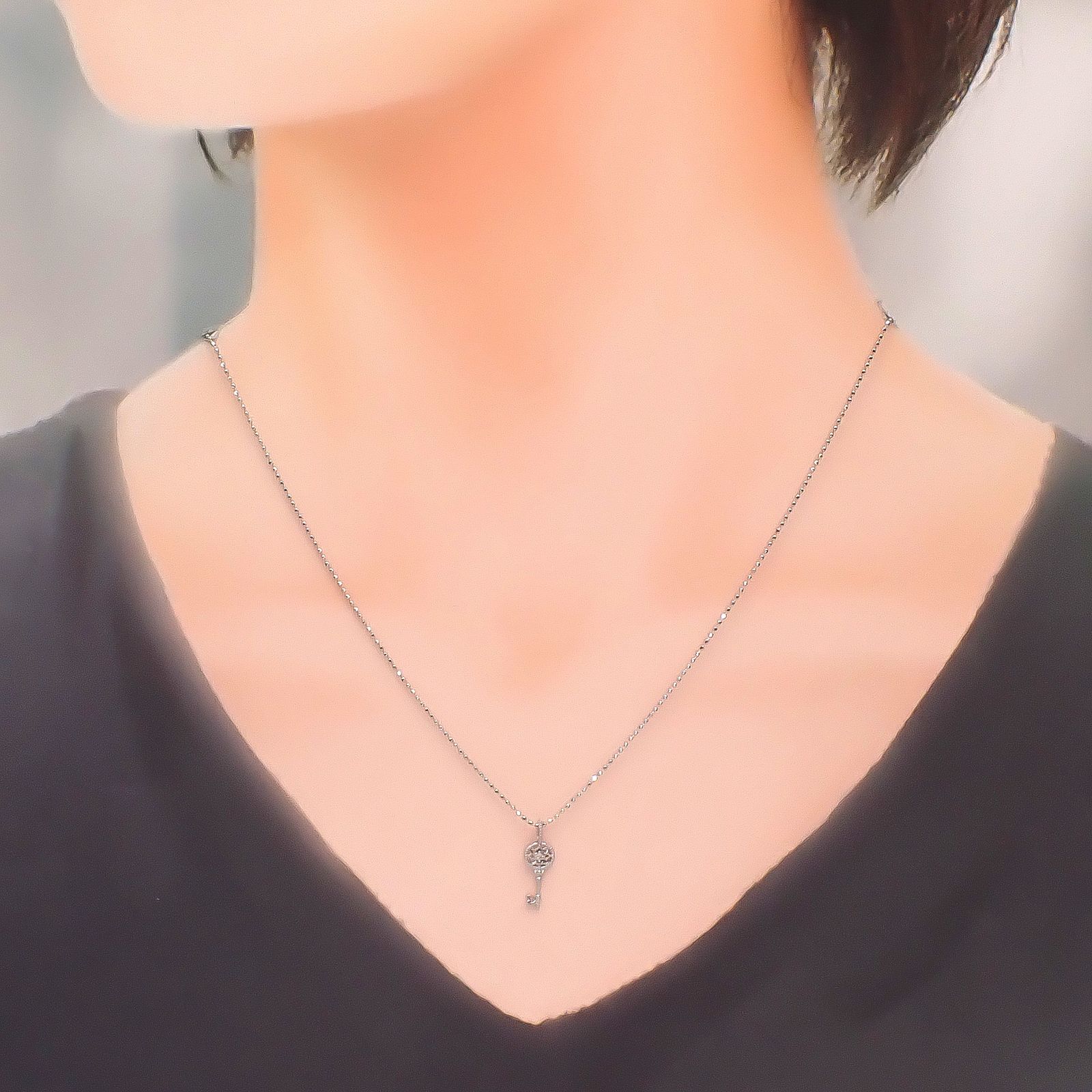 K18WGスライドピンチェーン カットボール[325]0.8mm 45cm