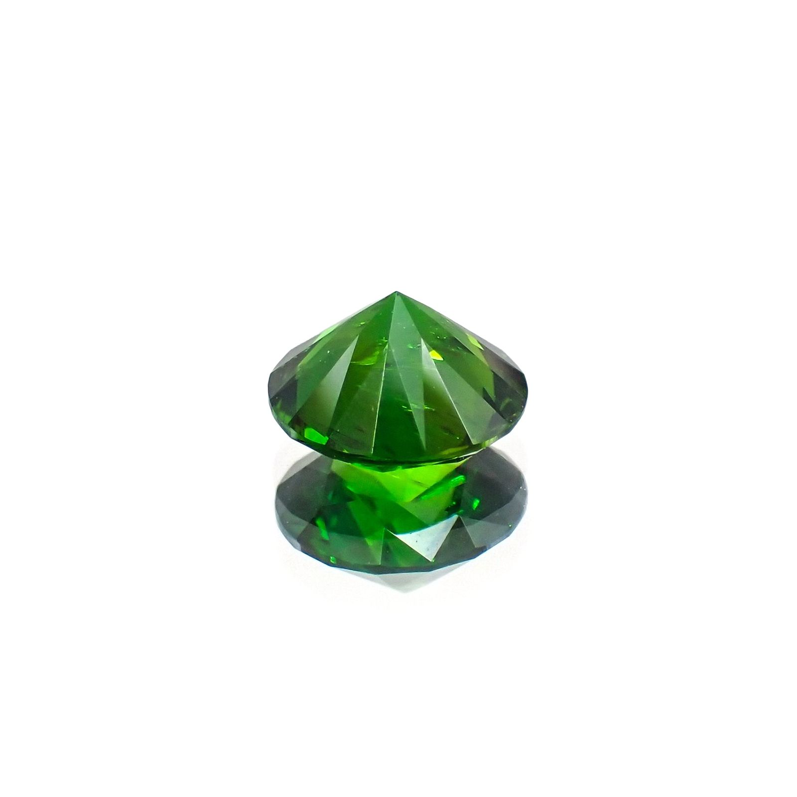 デマントイドガーネット(宝石名デマントイド・ガーネット) ロシア産 ソ付(彩珠) 0.986ct / 6.1x6.1mm前後 [210310254]