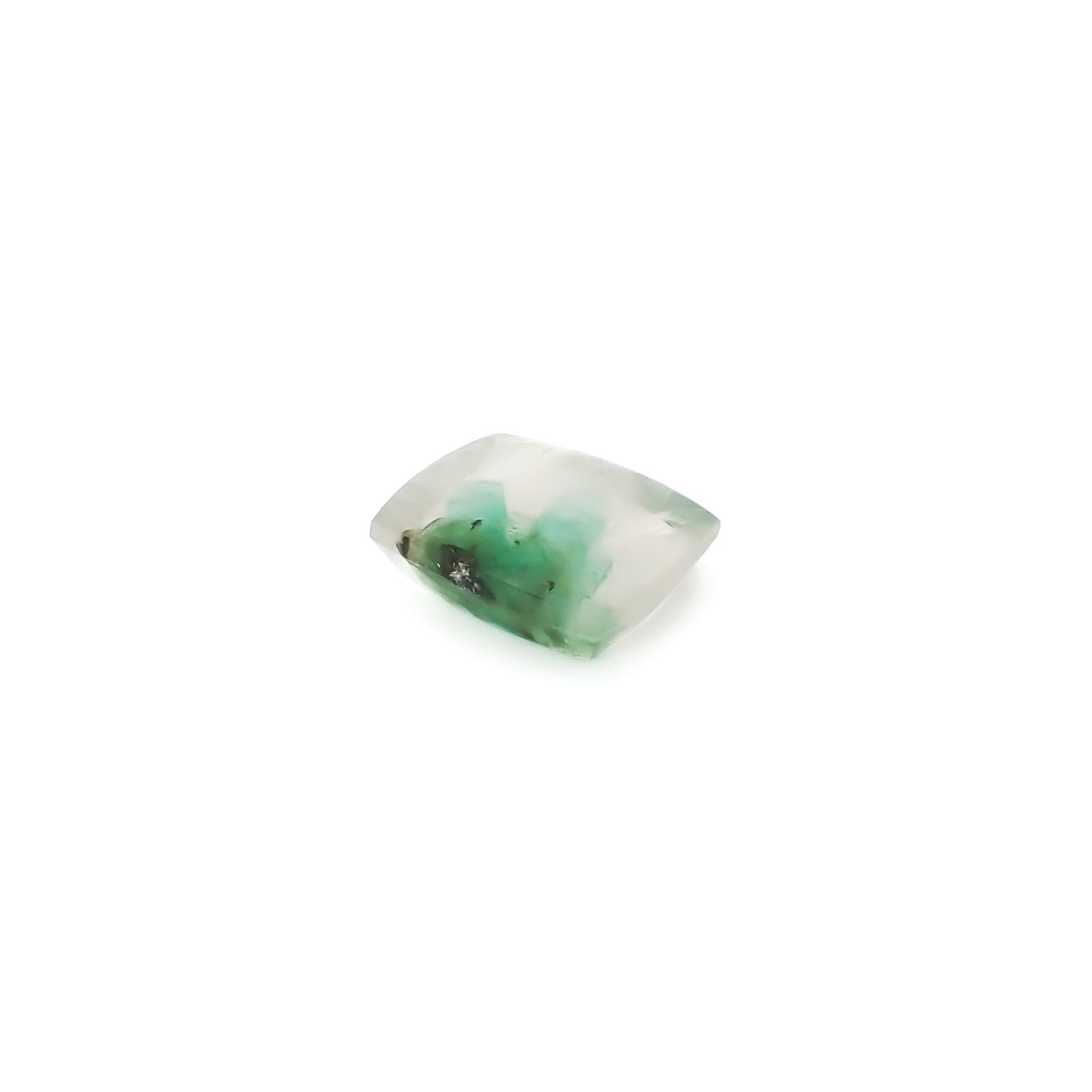 エメラルドインクォーツ ブラジル産 7.83ct / 14.1x11.9mm前後 [260432031]