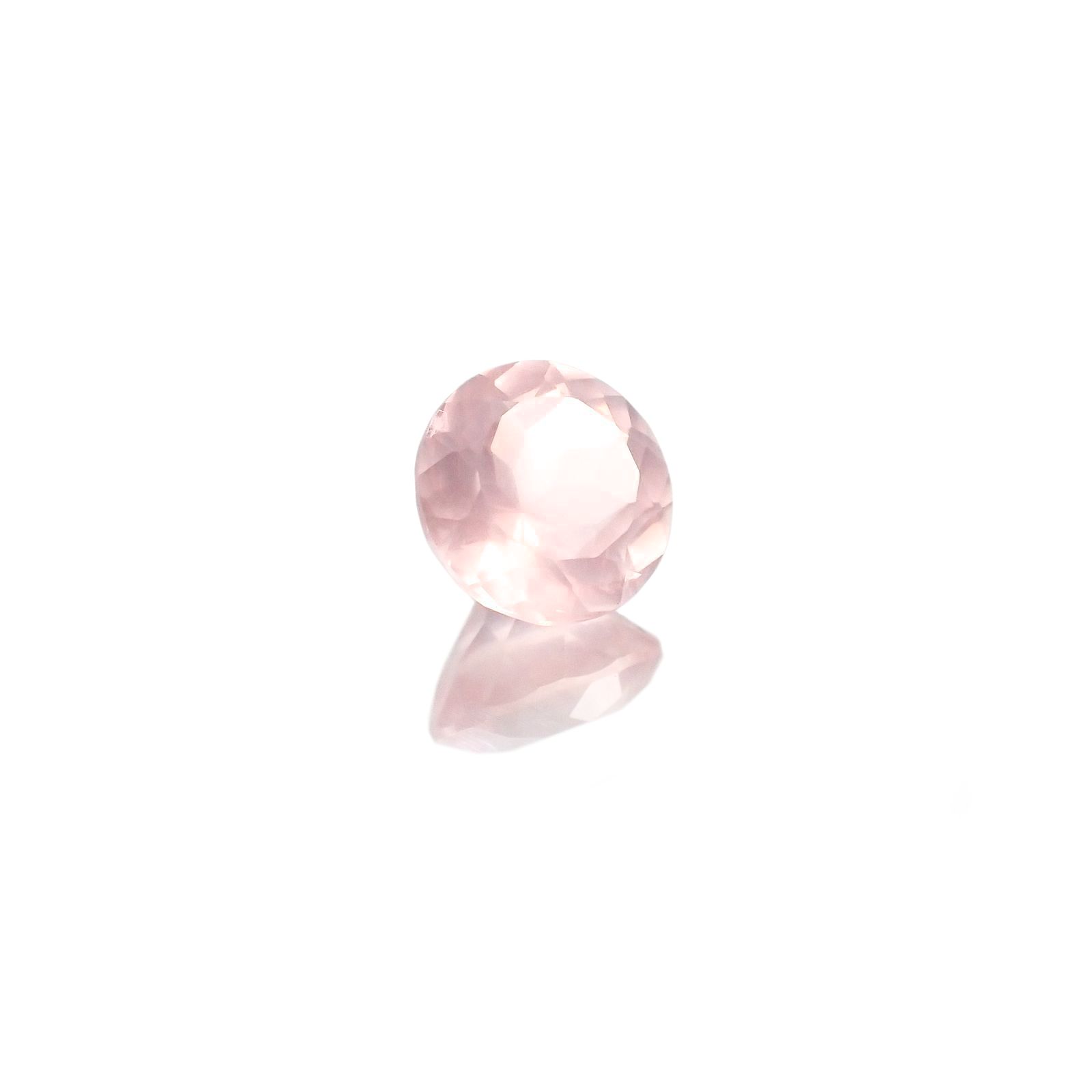 ディープローズクォーツ(宝石名ローズ・クォーツ)モザンビーク産 2.20ct 識別済[230622422]8.5x8.4mm前後