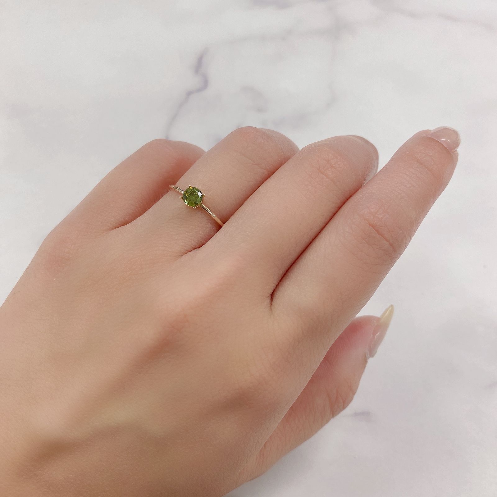 デマントイドガーネット(宝石名デマントイド・ガーネット) ロシア産 0.349ct ソ付(彩珠)[210712129]4.3×4.3mm前後