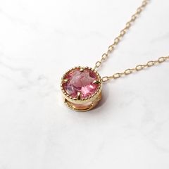 ◇K18 Lumiere（ルミエール）◇ピンクトルマリン | 一粒石ジュエリー 5mm [チャーム/ペンダントトップ※チェーン別売り]