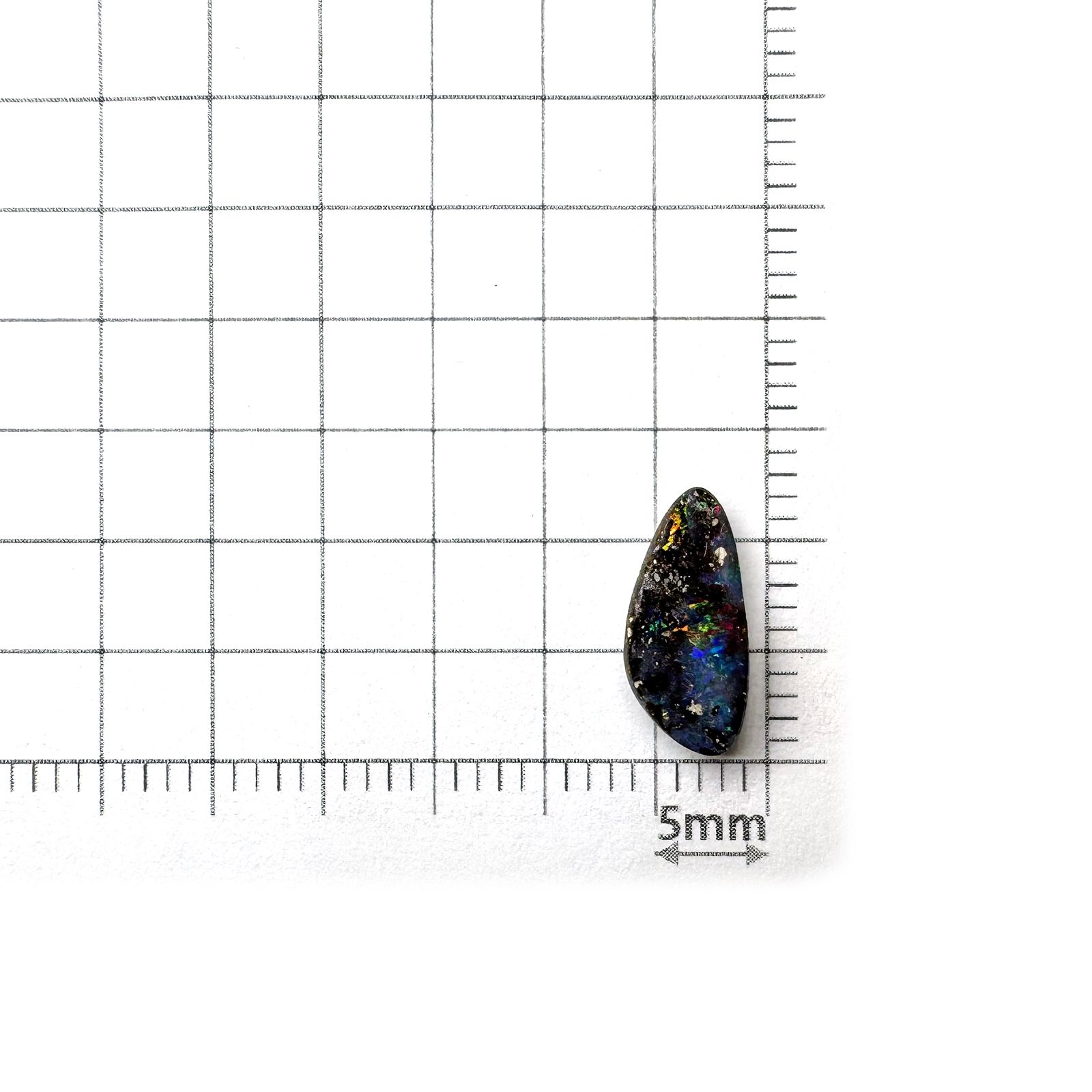 ボルダーオパール 原石磨き オーストラリア産 1.29ct[240226202]11.7x5.1mm前後
