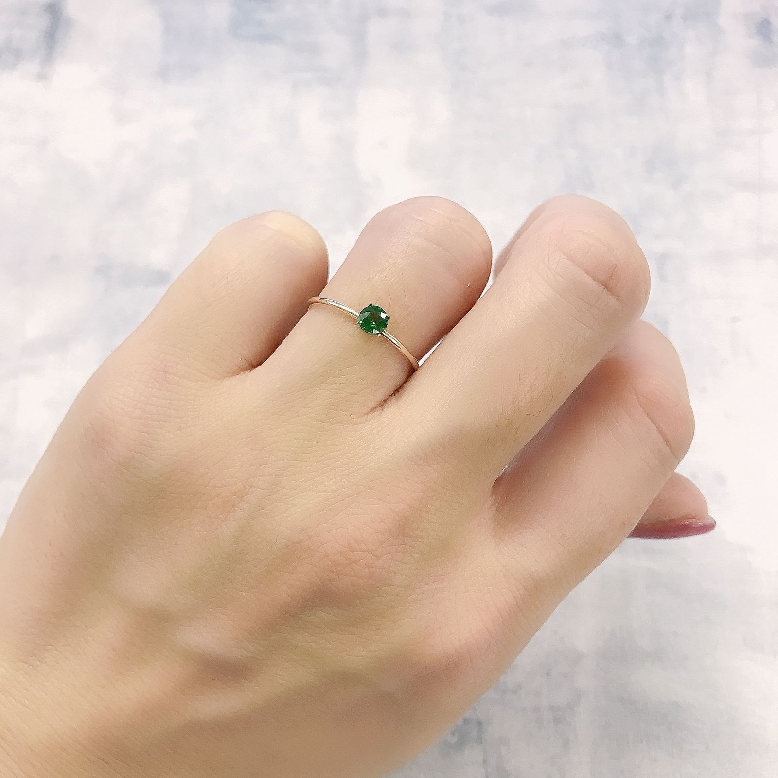 クロムトルマリン タンザニア産 0.18ct[220114167]3.6x3.6mm前後