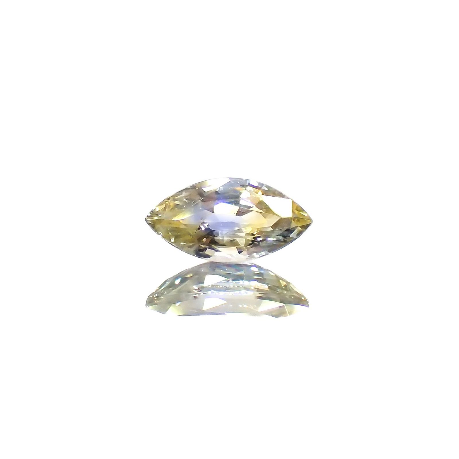バイカラーサファイア(宝石名サファイア)スリランカ産 識別済 0.27ct / 5.7x2.9mm前後 [230823025]