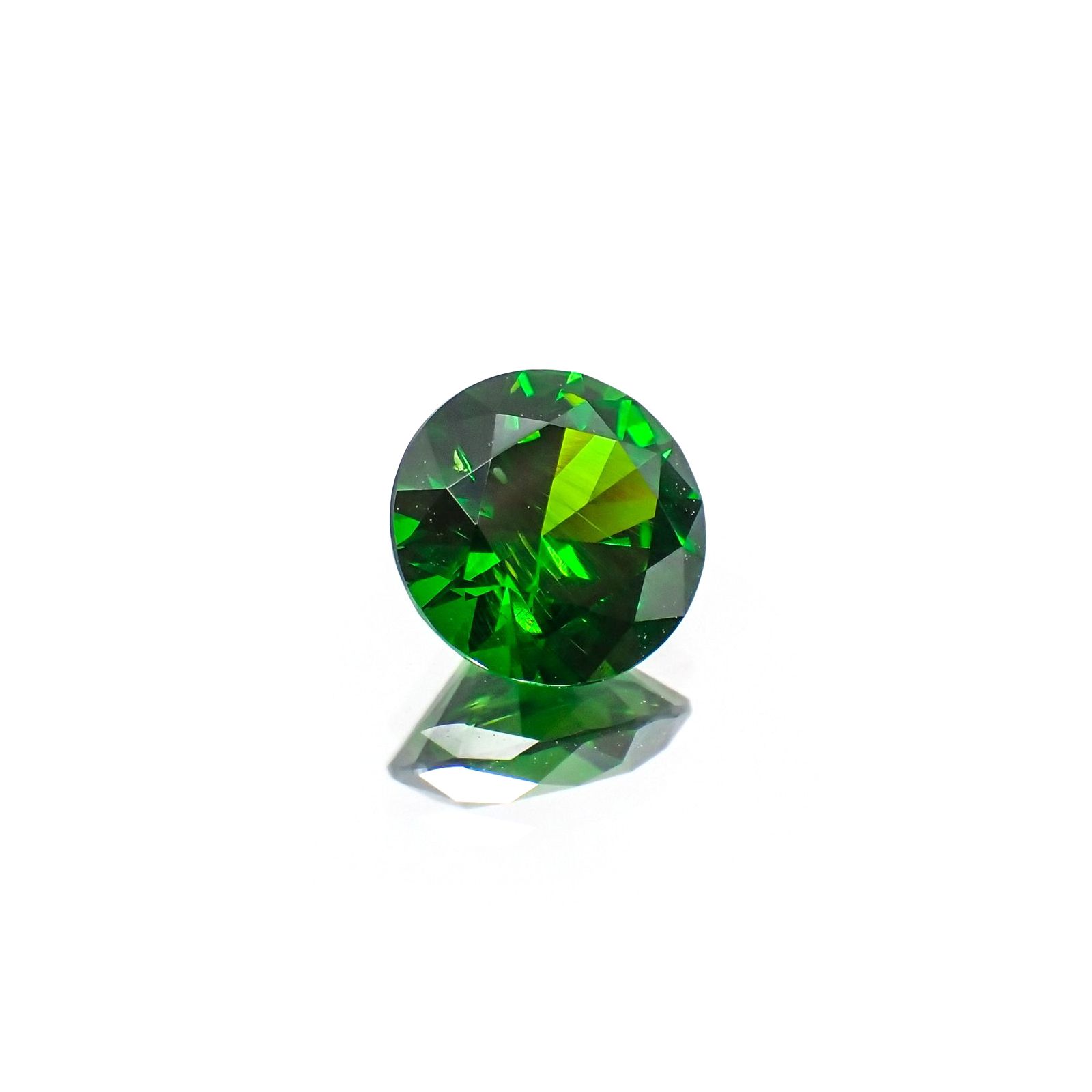 デマントイドガーネット(宝石名デマントイド・ガーネット) ロシア産 ソ付(彩珠) 0.986ct / 6.1x6.1mm前後 [210310254]