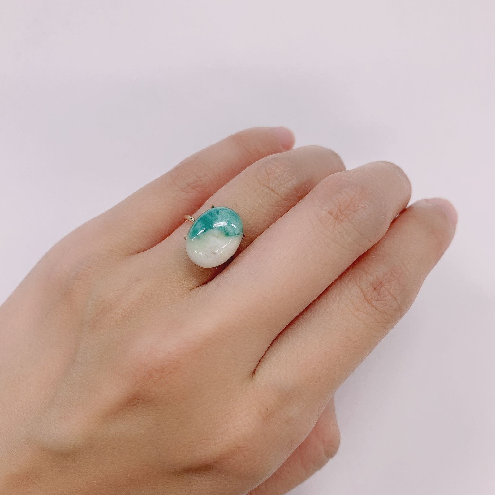 マトリックスエメラルド(エメラルドインクォーツ/フェルドスパー) ブラジル産 4.72ct[210812266]12.8×9.8mm前後
