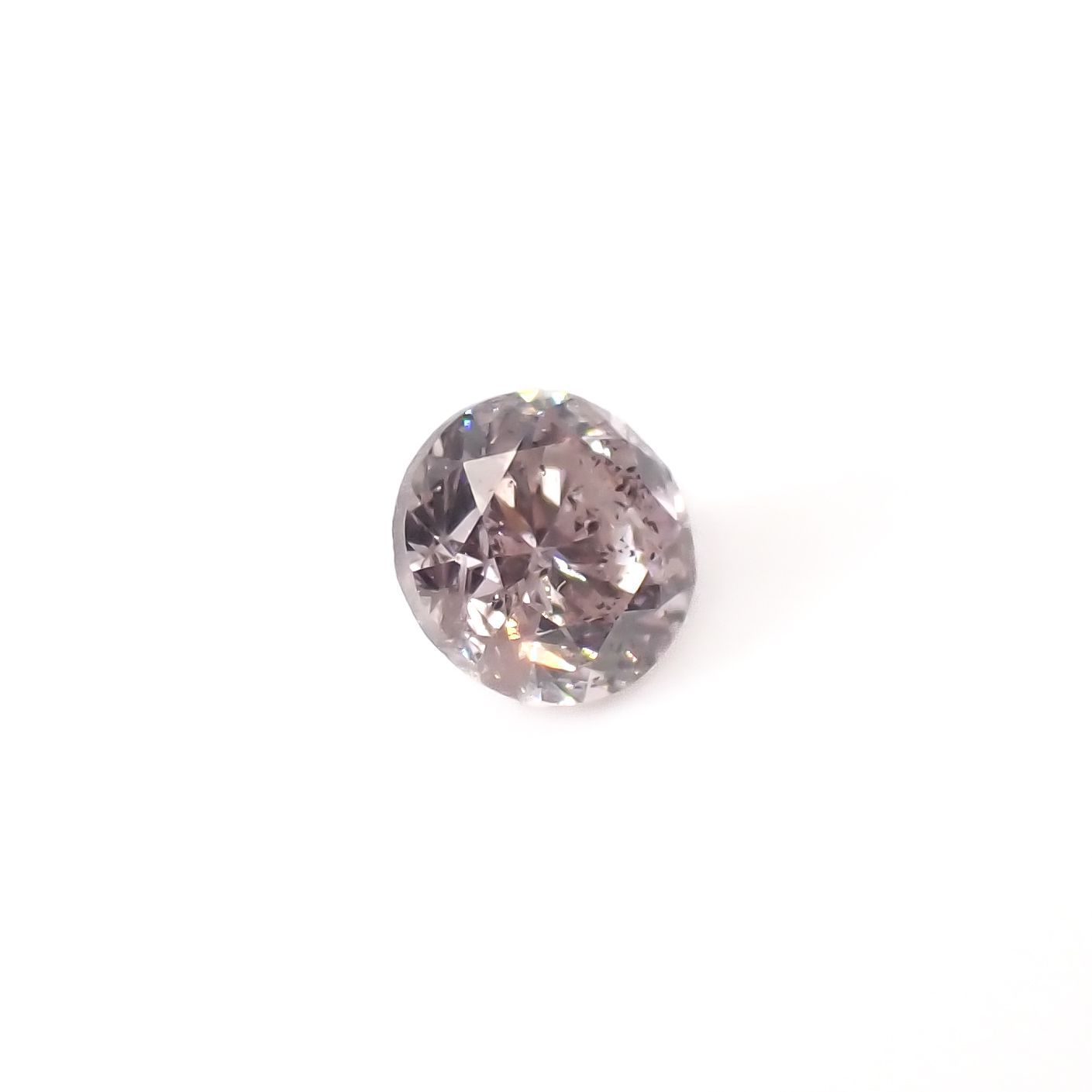 ピンクダイヤモンド(宝石名ダイアモンド I-1/LIGHT PURPLISH PINK) 0.097ct ソ付(CGL)[230120135]2.76x2.85mm前後