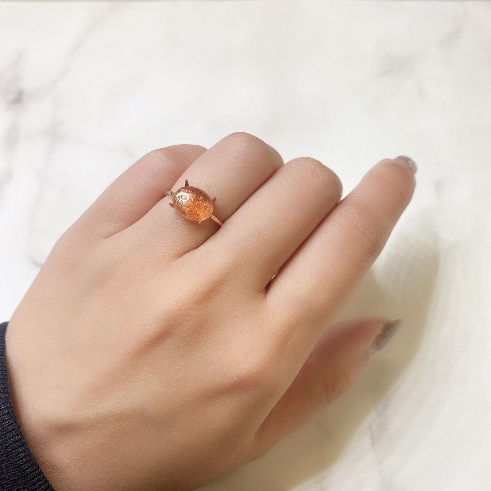 イリュージョンサンストーン(宝石名フェルドスパー) タンザニア産 2.75ct 識別済[211013335]10×7.9mm前後