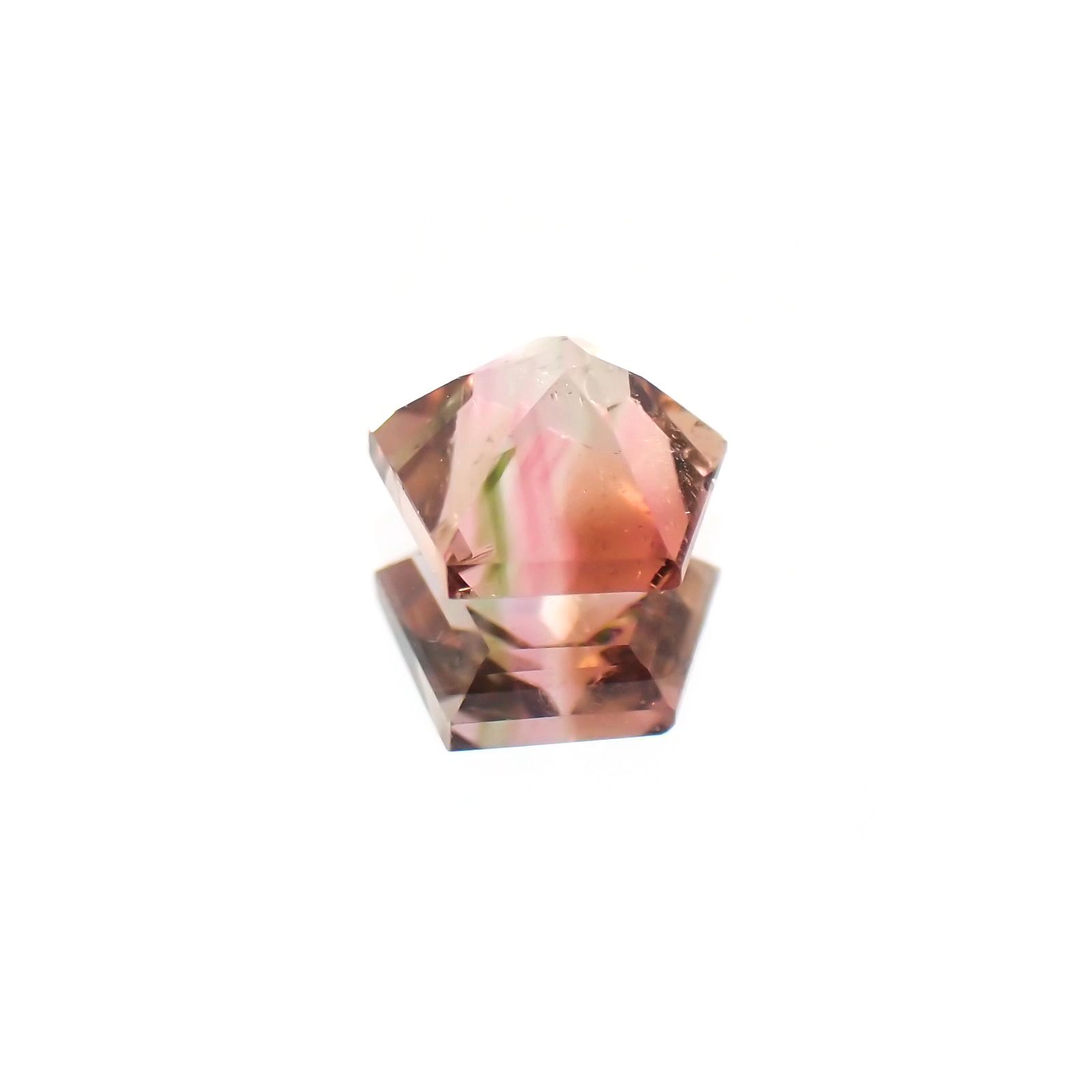 ◇ペンタゴンカット◇バイカラートルマリンSA(宝石名トルマリン) ブラジル/アフリカ産 0.49ct 識別済[21029146]5.2×5.2mm前後