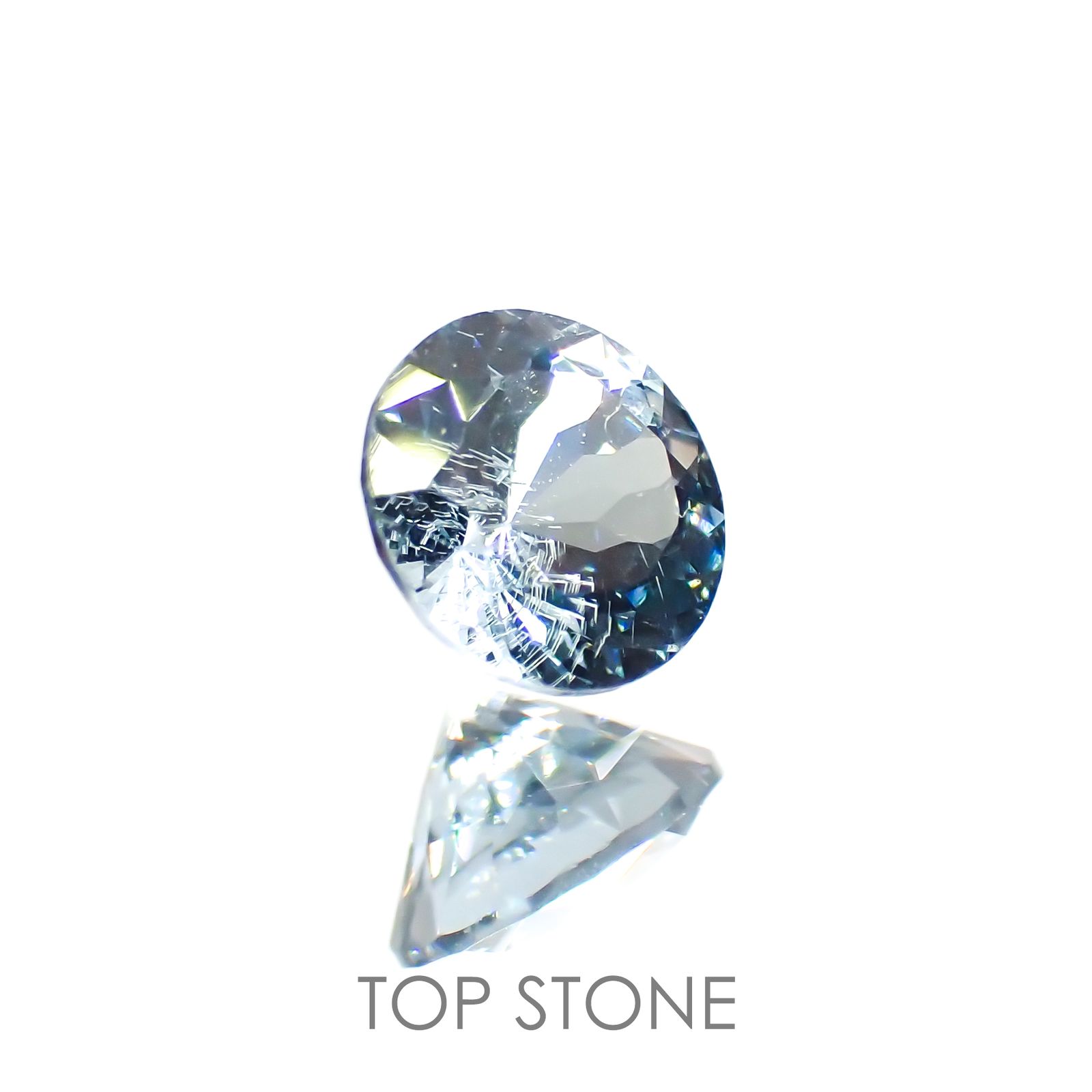 グレイッシュブルースピネル(宝石名スピネル) ビルマ産 0.38ct 識別済[211013472]4.5×4.5mm前後