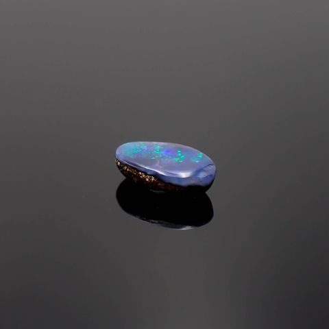 ボルダーオパール 原石磨き オーストラリア産 0.81ct[231225151]7.9x4.7mm前後