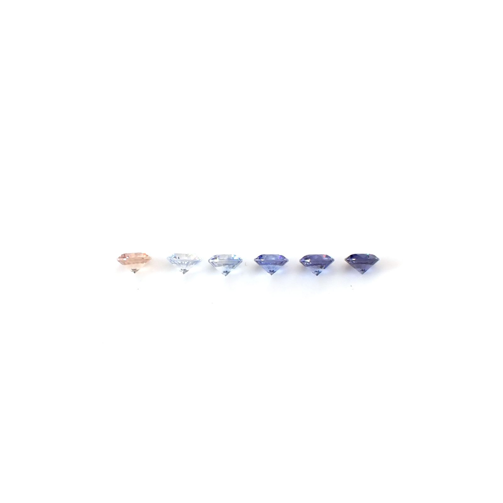 ベニトアイト カラーグラデーション6個セット アメリカ・カリフォルニア州産 0.28ct(6pcs合計) / 2.2x2.2mm前後 [260331946]
