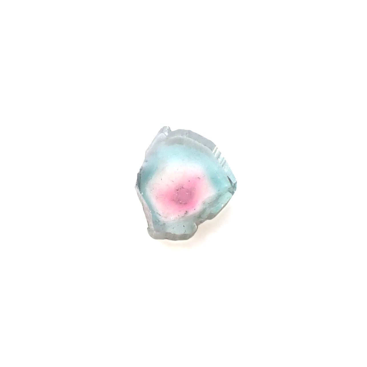 ウォーターメロントルマリン 原石スライス アフガニスタン産 1.67ct [250430217]7x6.8mm前後