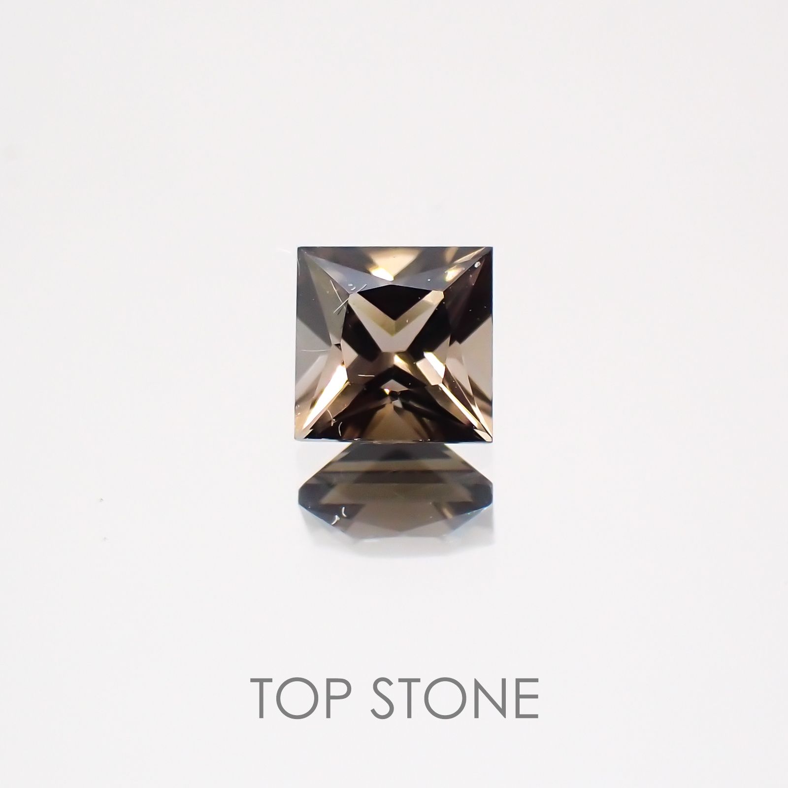 ◇プリンセスカット◇ブラウントルマリン(宝石名トルマリン) ブラジル産 0.39ct 識別済[20128897]4×4mm前後