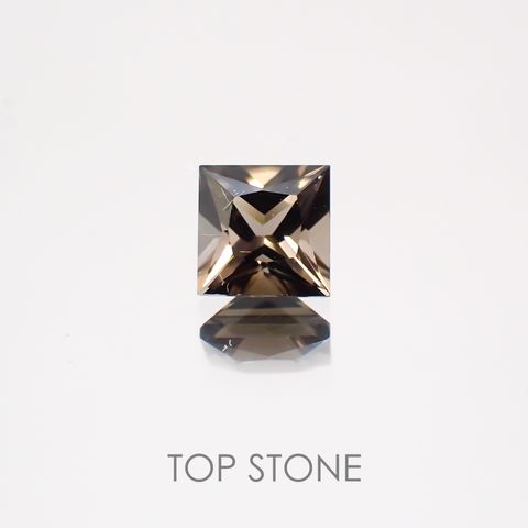 ◇プリンセスカット◇ブラウントルマリン(宝石名トルマリン) ブラジル産 0.39ct 識別済[20128897]4×4mm前後