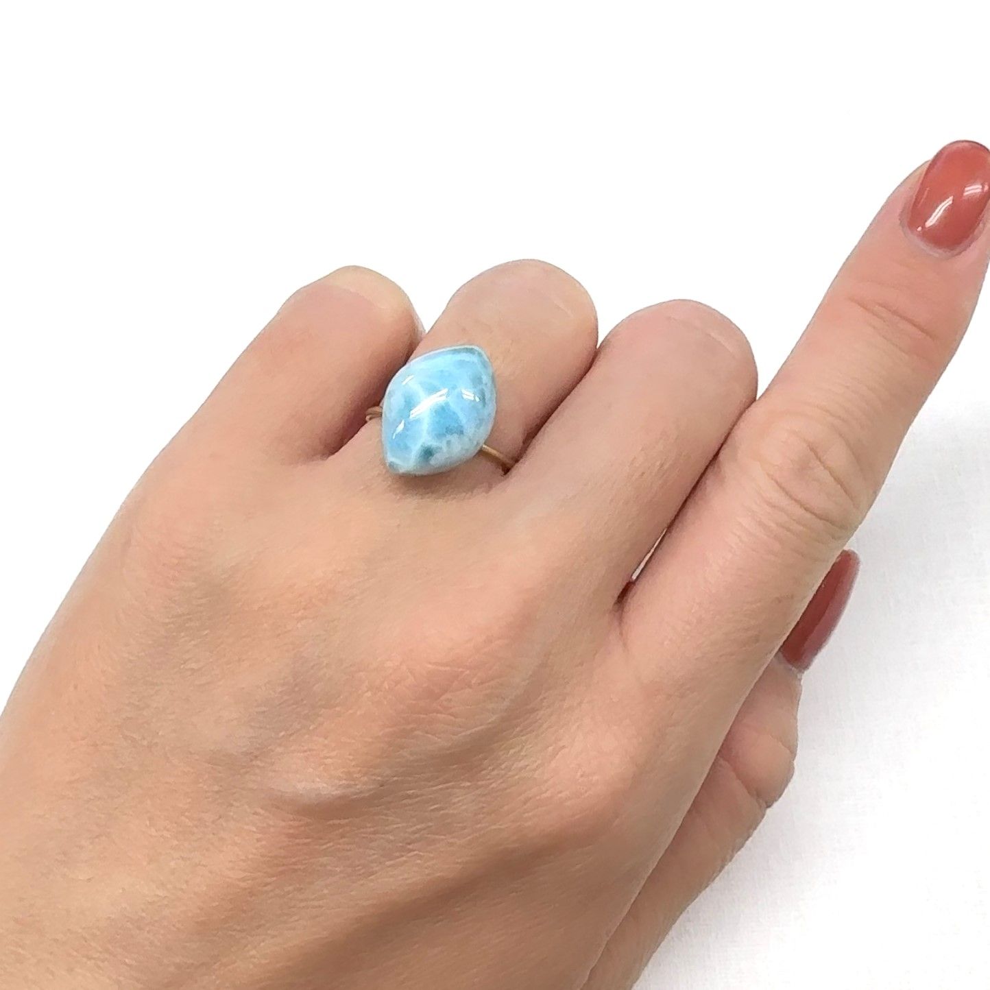 ◇カスタムカット◇ラリマー ドミニカ共和国産 8.94ct [241029385]16.5x11.9mm前後