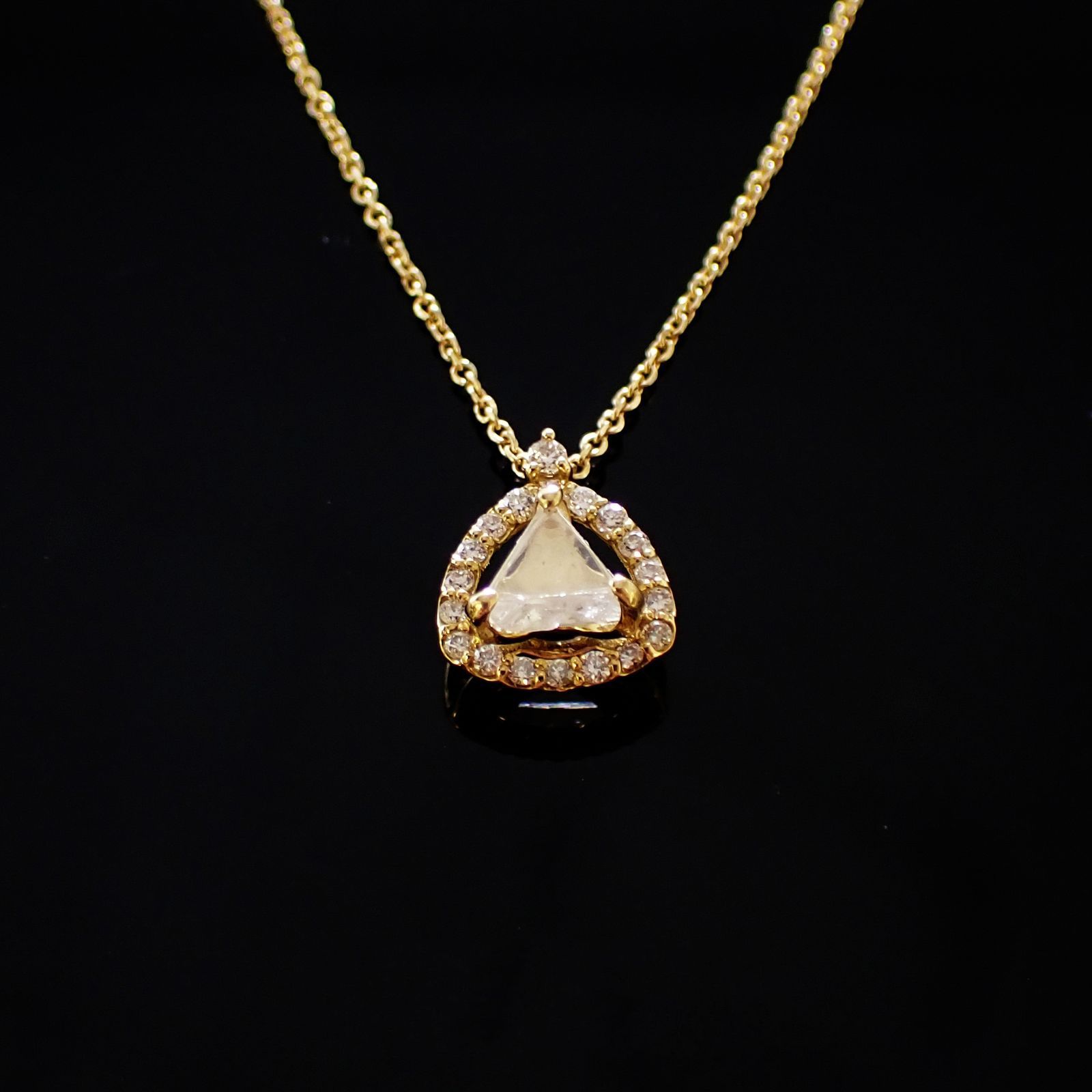 ◇La Clarte(ラ・クラルテ)◇K18マクルダイヤモンド ペンダント カナダ産 0.41ct[220115337]9.7x7.9mm前後