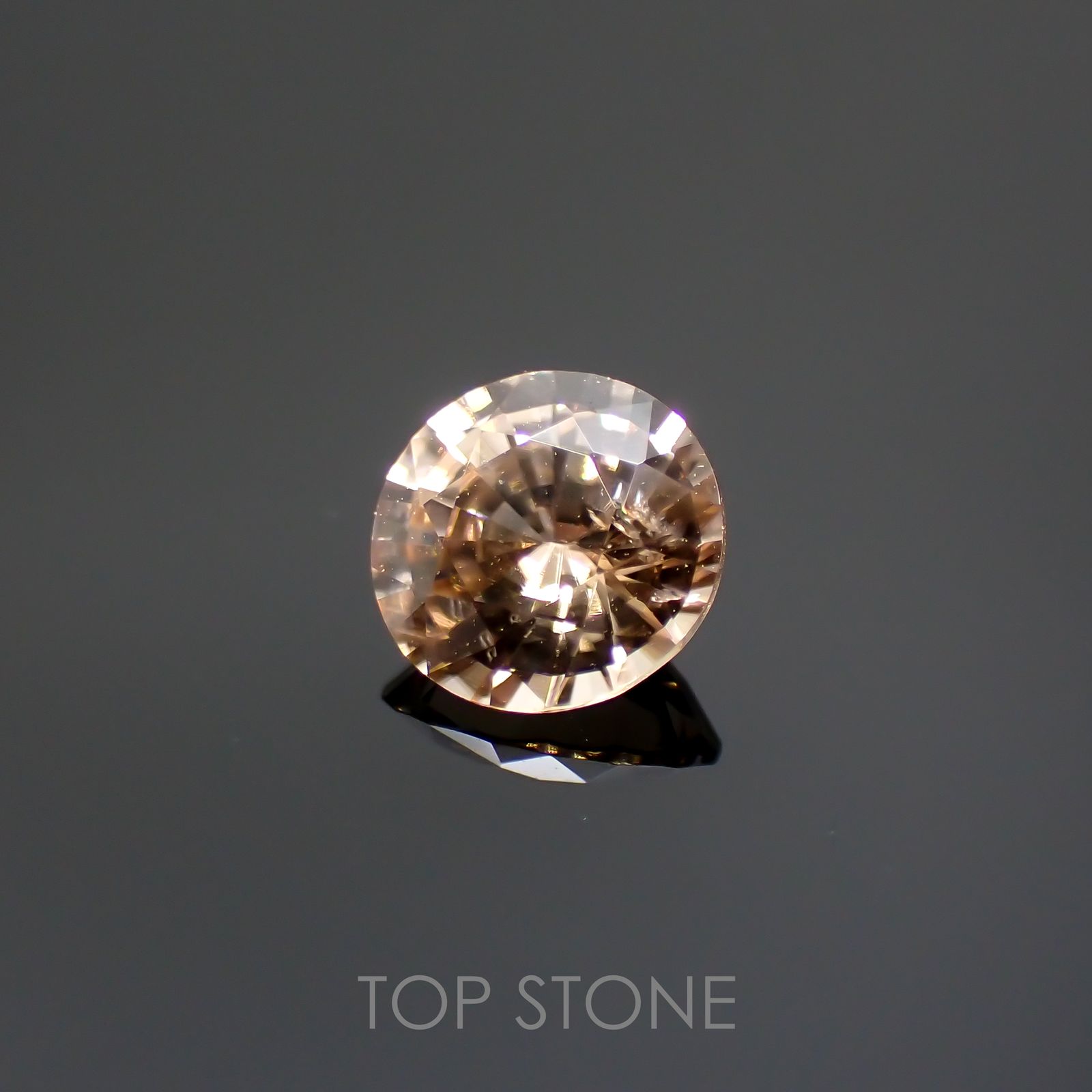 オレンジジルコン(宝石名ジルコン) スリランカ/カンボジア産 1.01ct 識別済[21018047]5.8×5.8mm前後