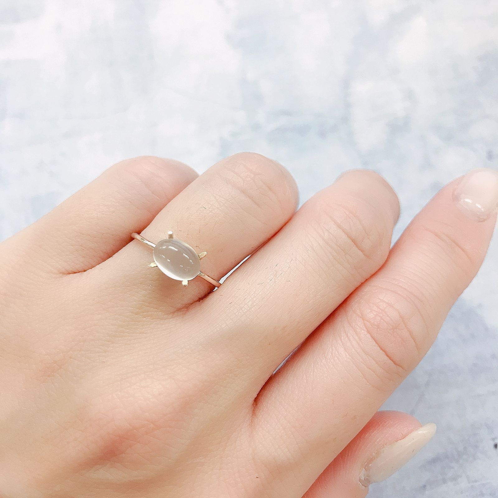 ムーンストーンキャッツアイ(宝石名ムーンストーン・キャッツアイ)インド産 1.38ct 識別済[220515793]8x5.7mm前後
