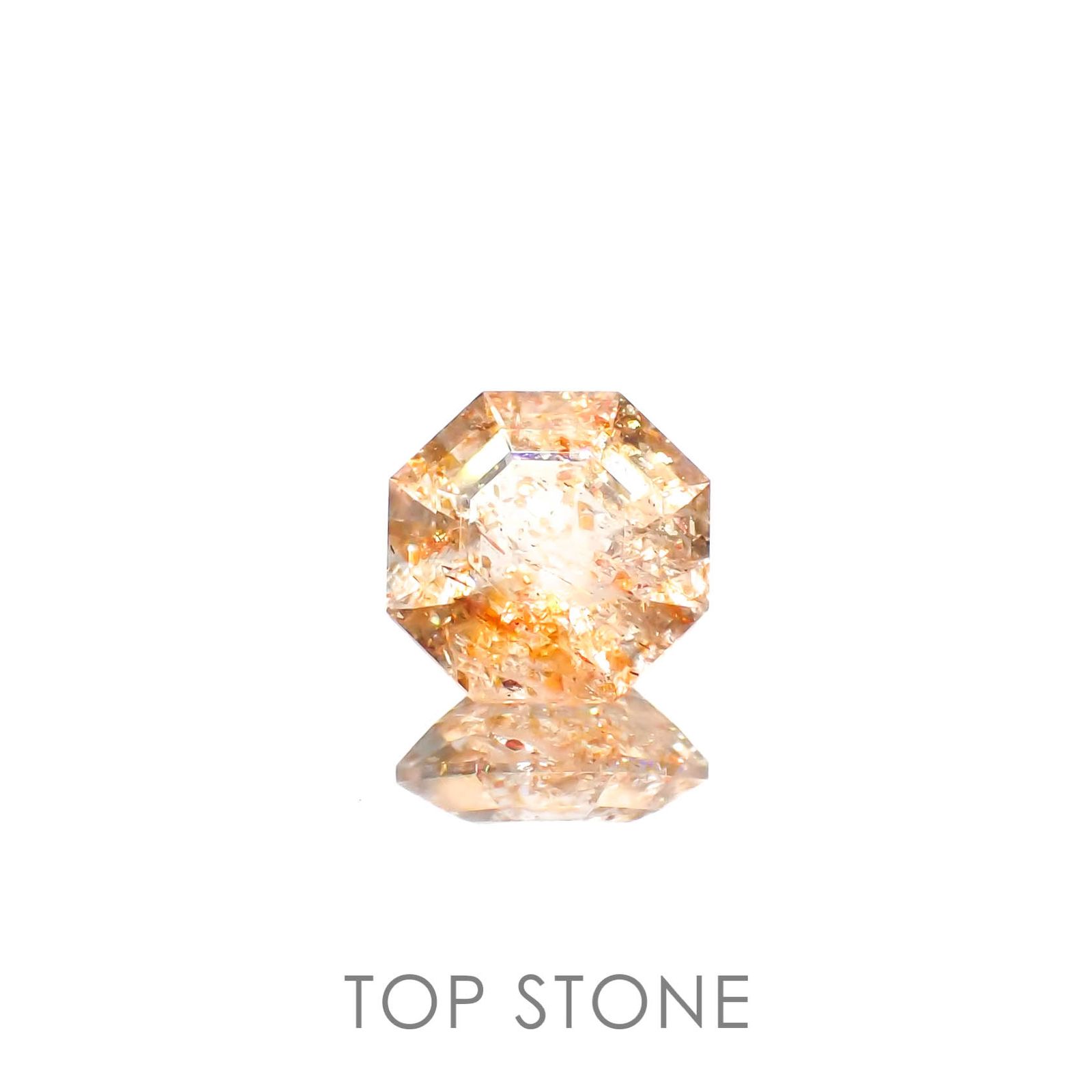 ◇オクタゴンカット◇イリュージョンサンストーン タンザニア産 0.88ct[230320950]6.5x6.4mm前後
