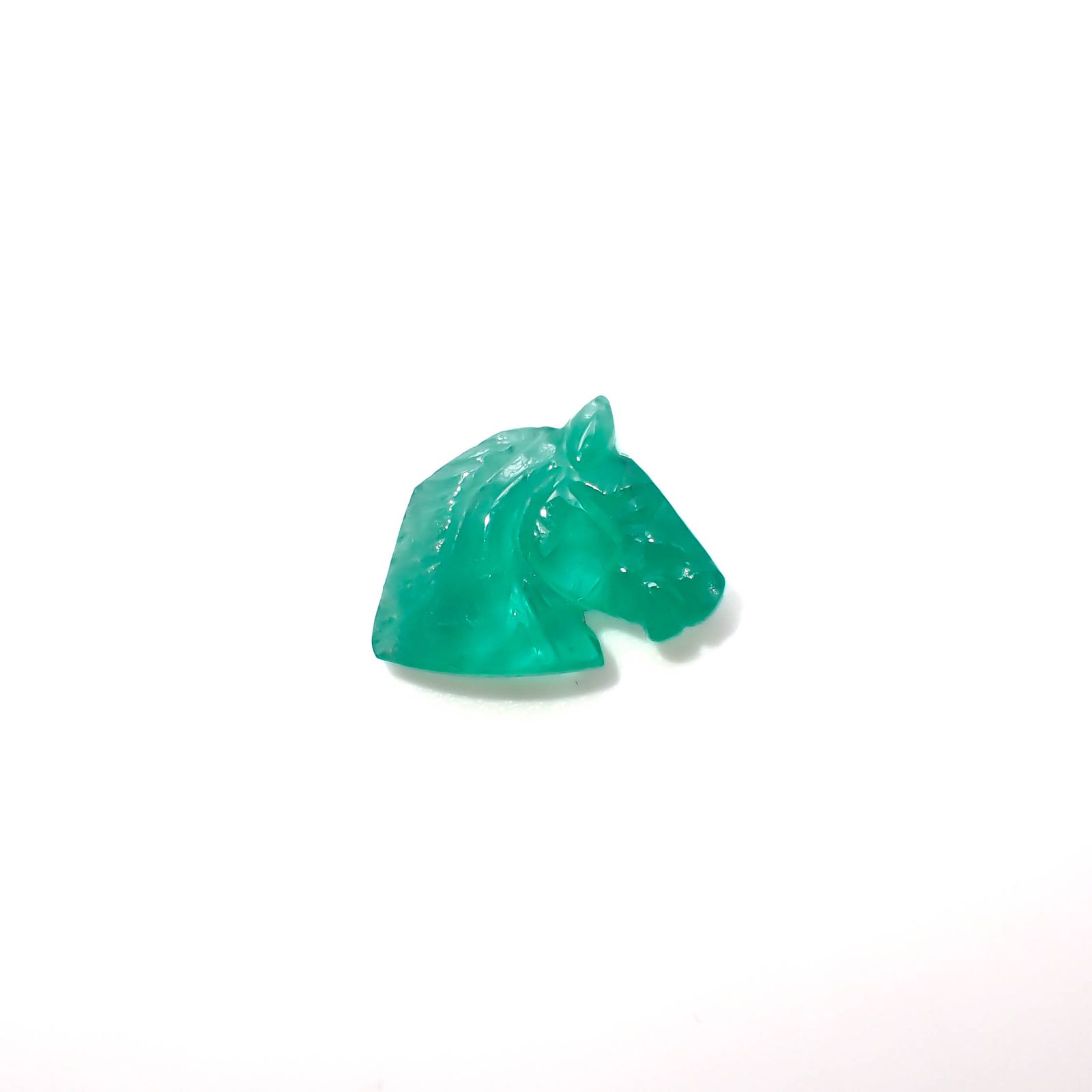◇カスタムカット・馬彫刻◇エメラルド コロンビア産 2.60ct[230421700]9.9x12.2mm前後