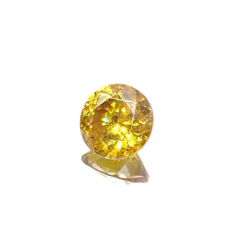イエロースファレライト(宝石名イエロー・スファレライト)スペイン・カンタブリア州サンタンデール産 10.188ct ソ付(彩珠)[221018956]12.8x12.8mm前後
