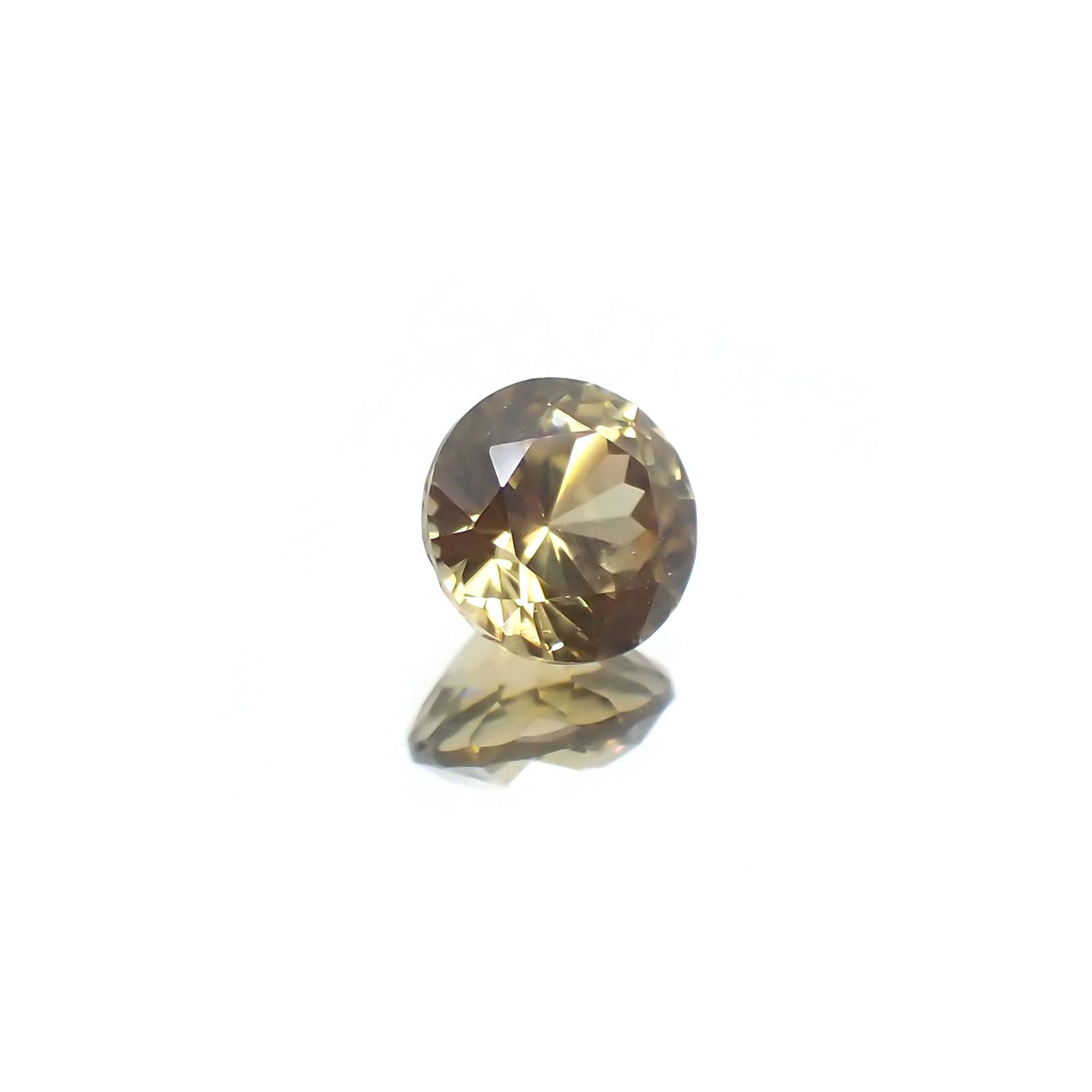 イエロージルコン(宝石名ジルコン) スリランカ/カンボジア産 0.80ct 識別済[210510692]5.2×5.1mm前後