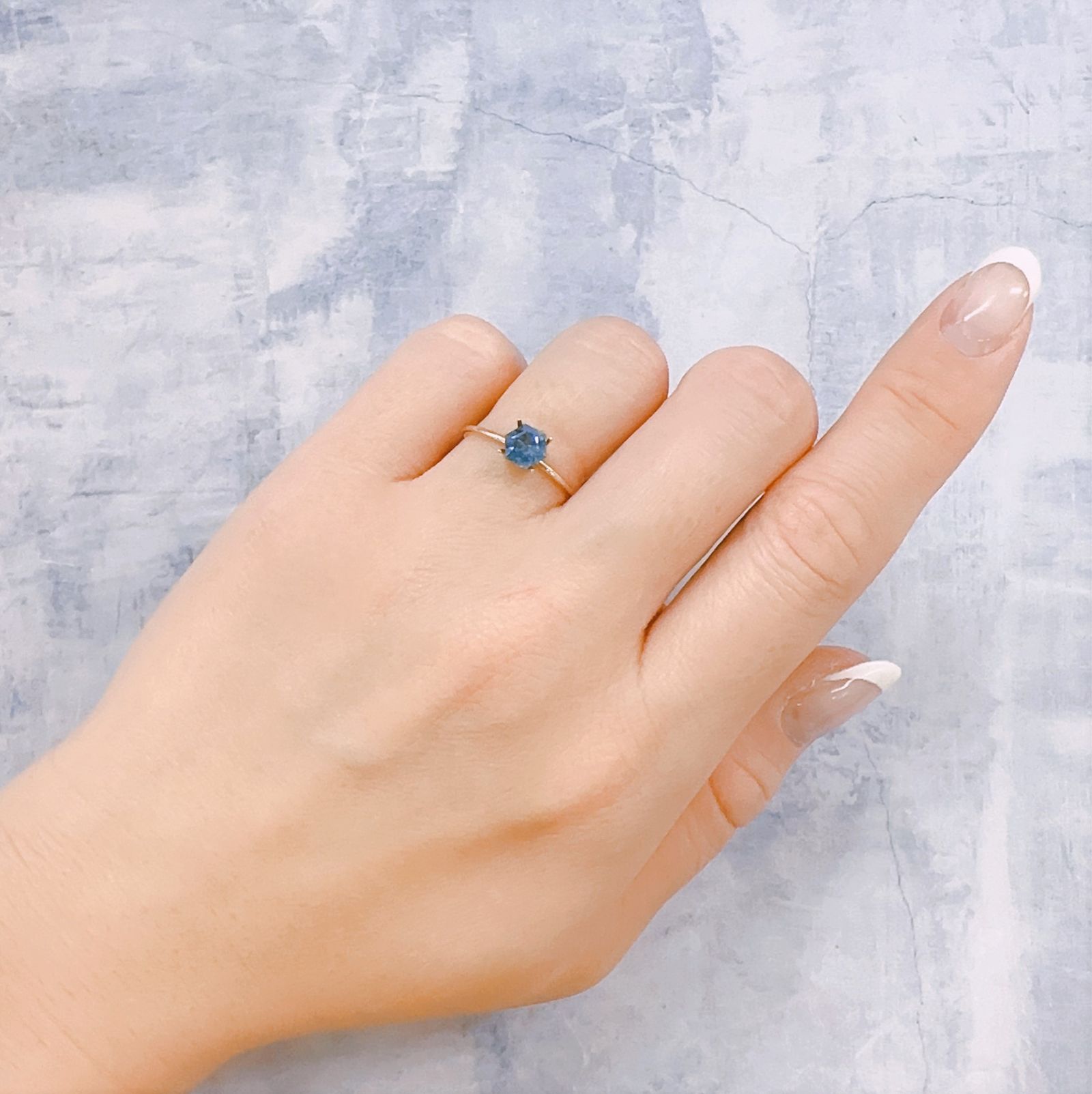 ◇ヘキサゴンカット◇サンタマリアアクアマリン ブラジル産 0.60ct[230119917]5.2x5.1mm前後