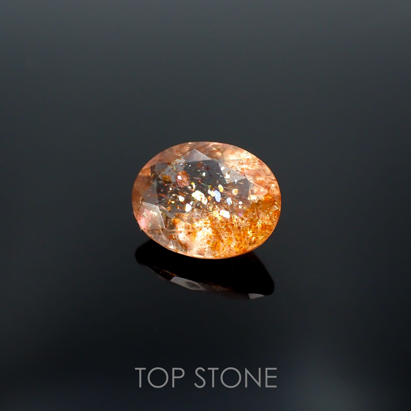 イリュージョンサンストーン インド産 1.62ct[221219257]9.1x7.1mm前後