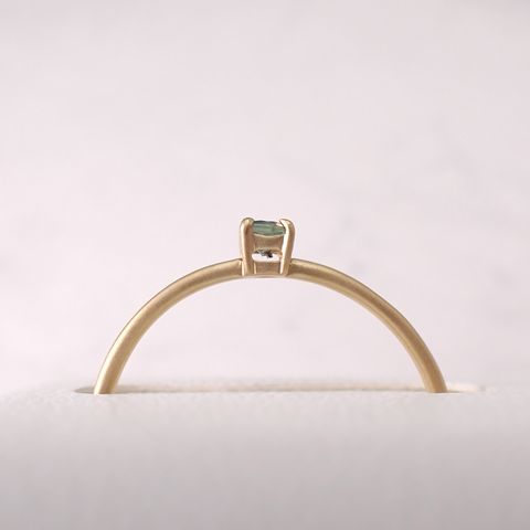 リング空枠：石留め▶アレキサンドライトキャッツアイ（お客様製作例）