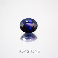 バイカラーサファイア(宝石名バイカラー・サファイア) タンザニア産 0.58ct 識別済[210410594]5.3×4.3mm前後