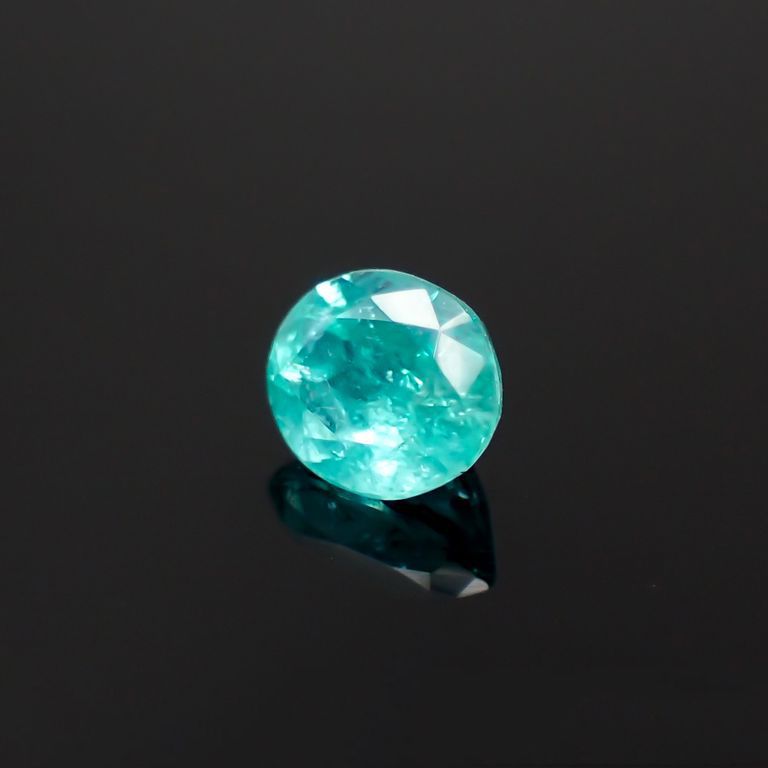 パライバトルマリン(宝石名トルマリン/別名パライバ・トルマリン)ブラジル・キントス鉱山産 0.33ct 識別済[230119872]4.5x3.8mm前後