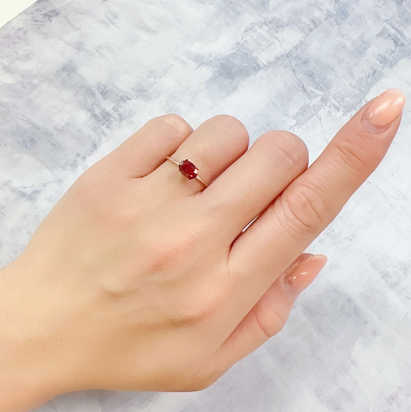 レッドラブラドライト(宝石名ラブラドライト)エチオピア産 0.48ct 識別済[230220387]6.5x4.6mm前後