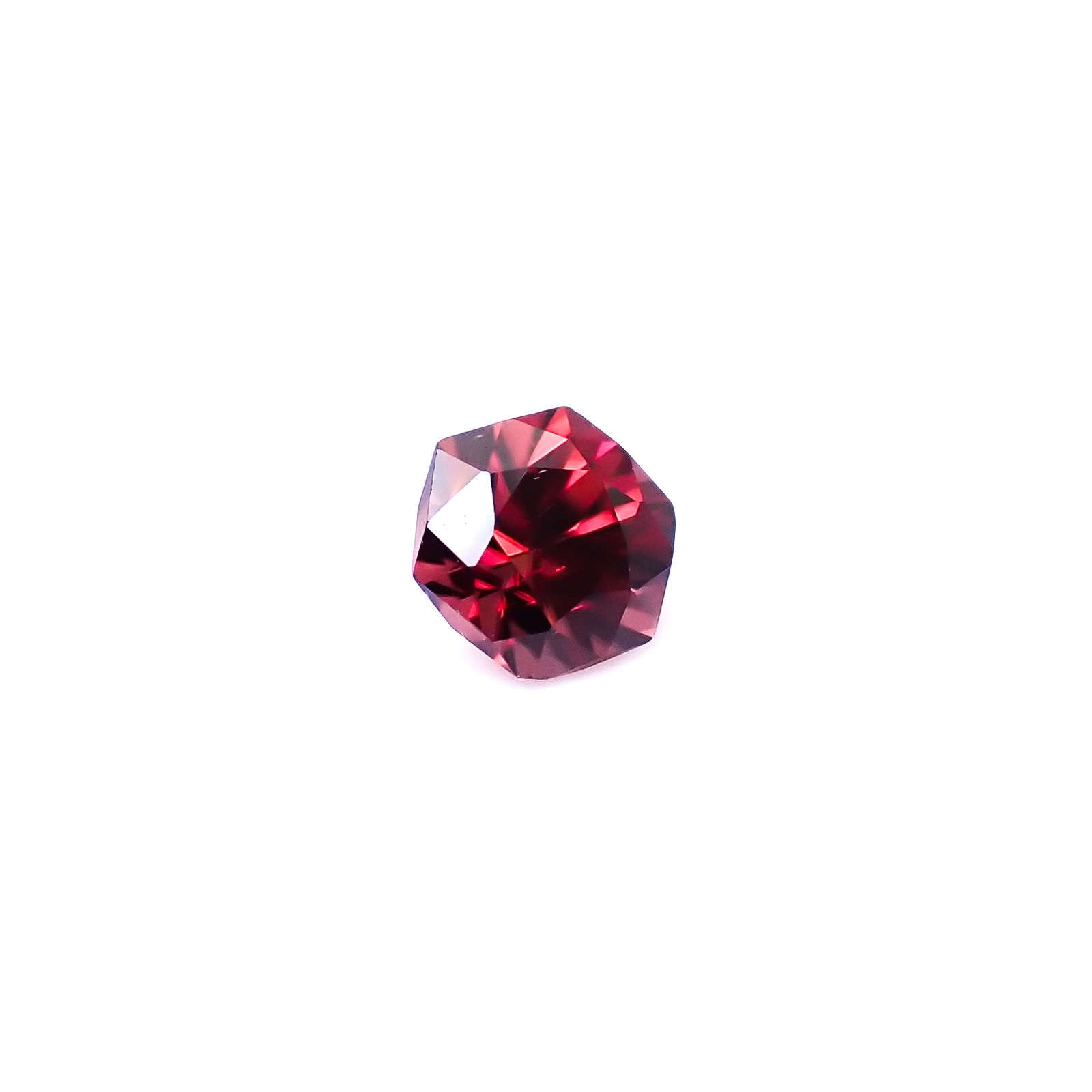 ◇ヘキサゴンカット◇レッドジルコン(宝石名ジルコン)スリランカ/カンボジア産 識別済 0.81ct / 4.9x4.9mm前後 [260732555]