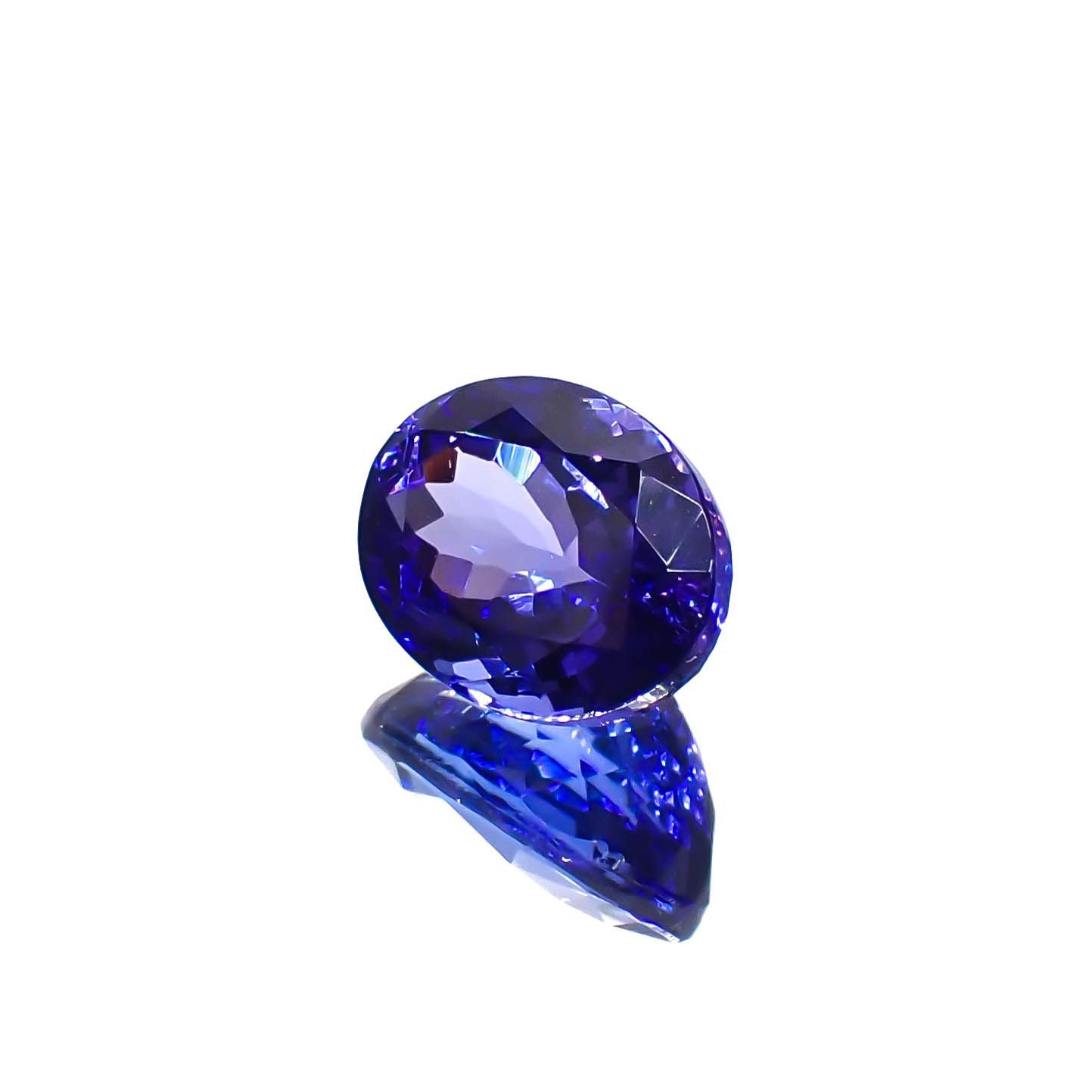 タンザナイト(宝石名タンザナイト)タンザニア産 3.252ct ソ付(彩珠)[230119730]9.9x7.4mm前後