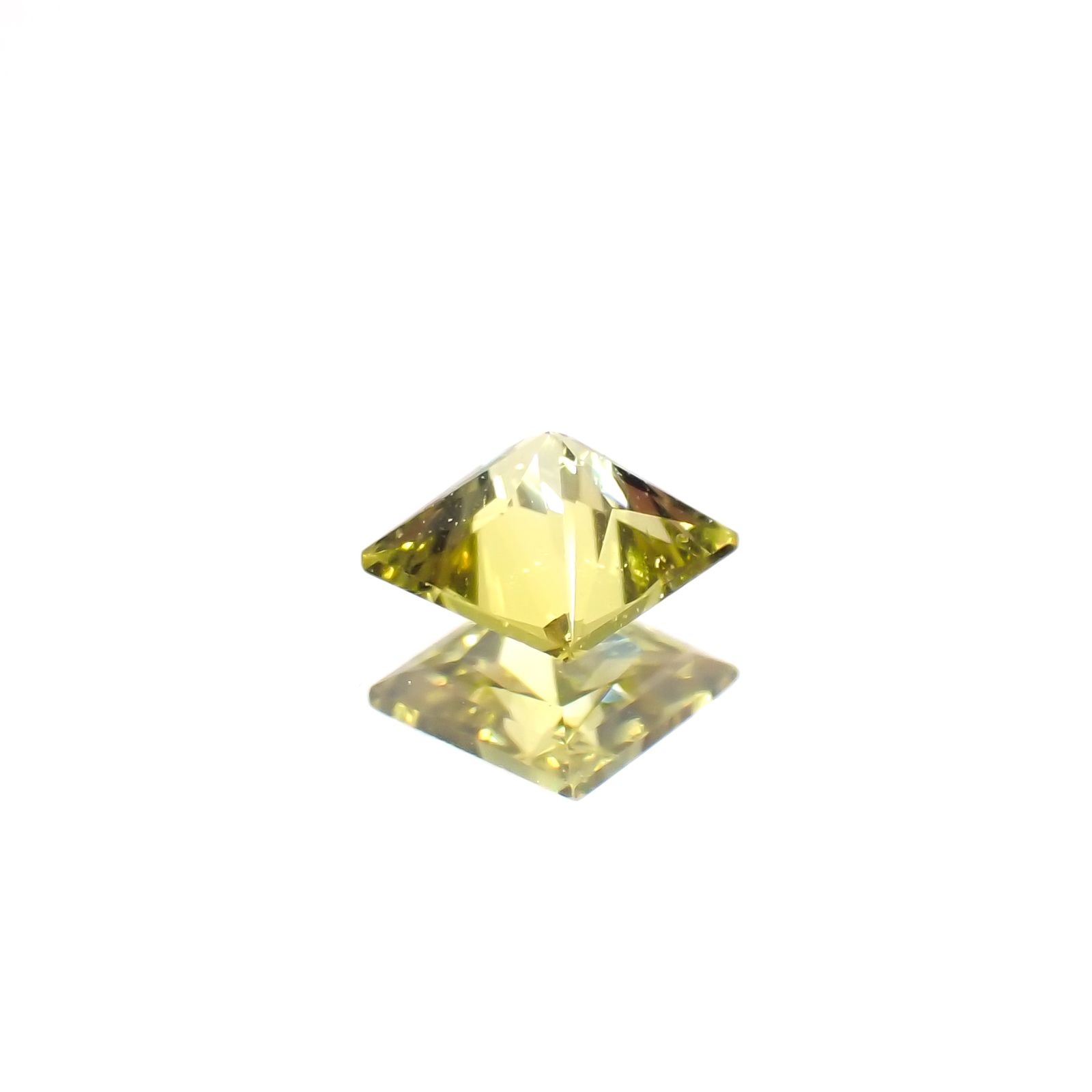 ◇プリンセスカット◇カナリートルマリン ザンビア・カナリー鉱山産 0.15ct[230823155]3.1x3mm前後