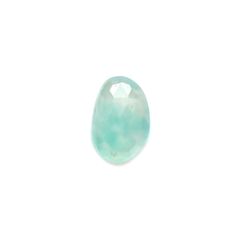 ◇フリーフォーム・ローズカット◇アクアプレーズ(宝石名ブルー グリーン・カルセドニー)南アフリカ産 4.23ct 識別済[230421889]14.1x9.5mm前後