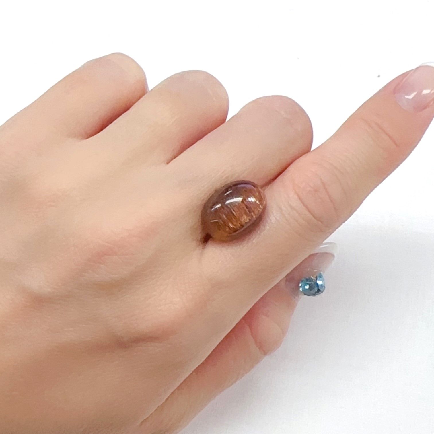 ルチルクォーツ キャッツアイ ブラジル産 11.07ct[240427048]15.1x11.5mm前後