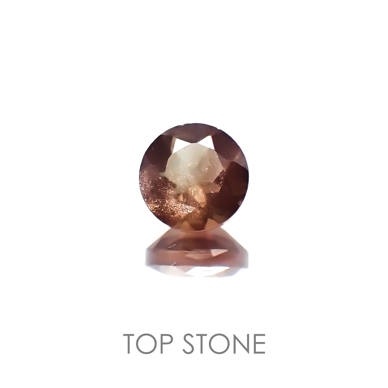 バイカラーオレゴンサンストーン アメリカ産 ルース 0.51ct[20118402]5.1×5.1mm前後