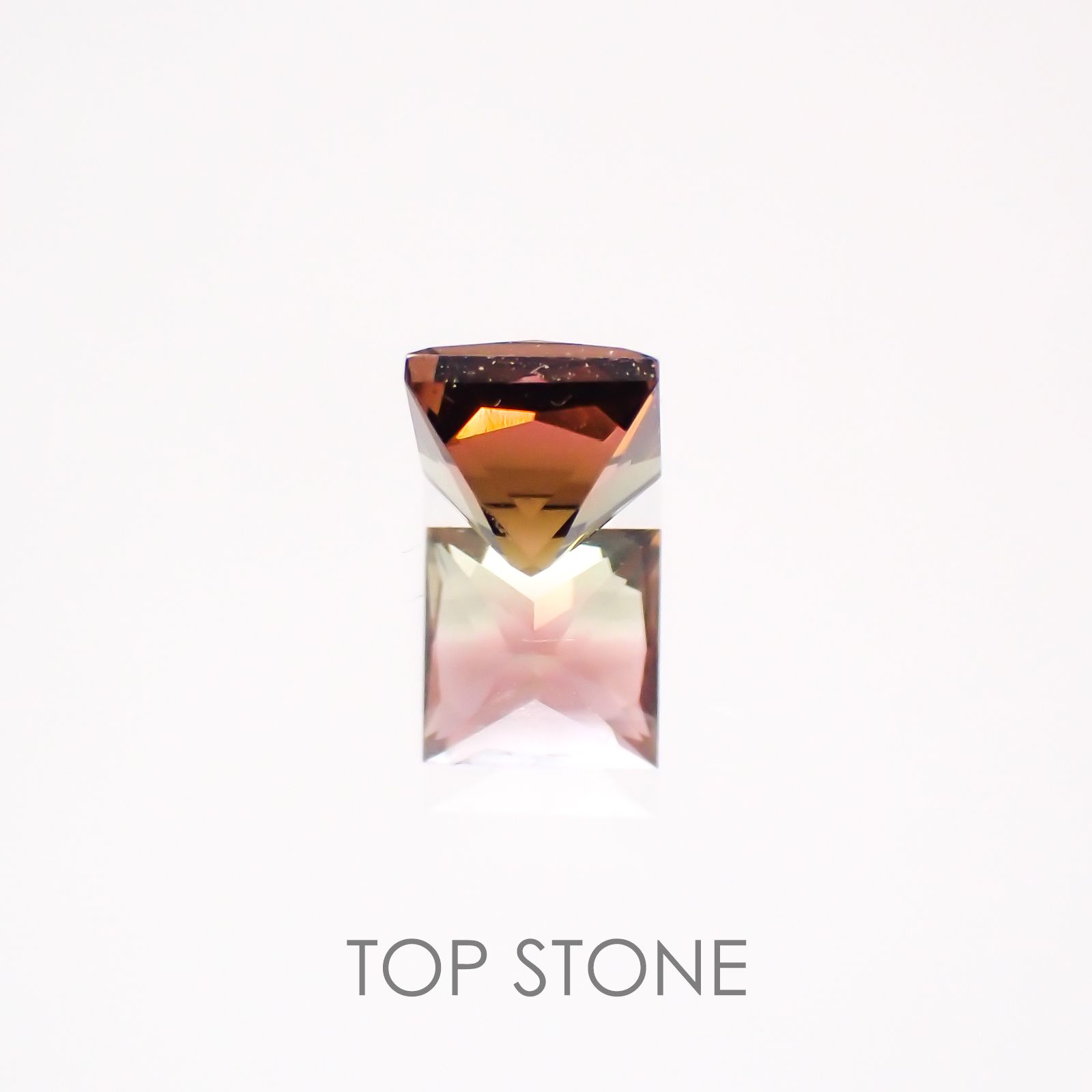 ◇プリンセスカット◇バイカラートルマリン ブラジル産 ルース 0.44ct[21018907]3.9×3.9mm前後