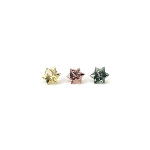 ◇カスタムカット◇サファイア カラーグラデーション3個セット スリランカ/マダガスカル産 0.31ct(3pcs合計) / 3.1-3.2x3.1-3.2mm前後 [260632322]