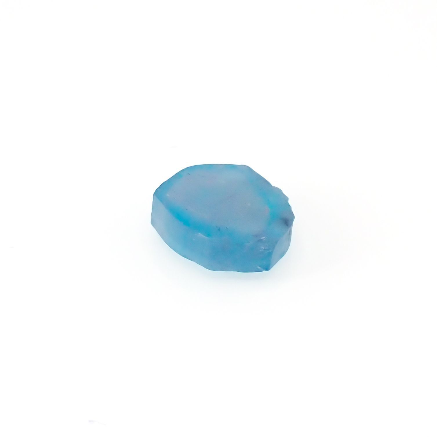 パライバトルマリン 原石スライス ブラジル・パライバ州バターリャ鉱山産 1.92ct[220616499]7.6x9mm前後