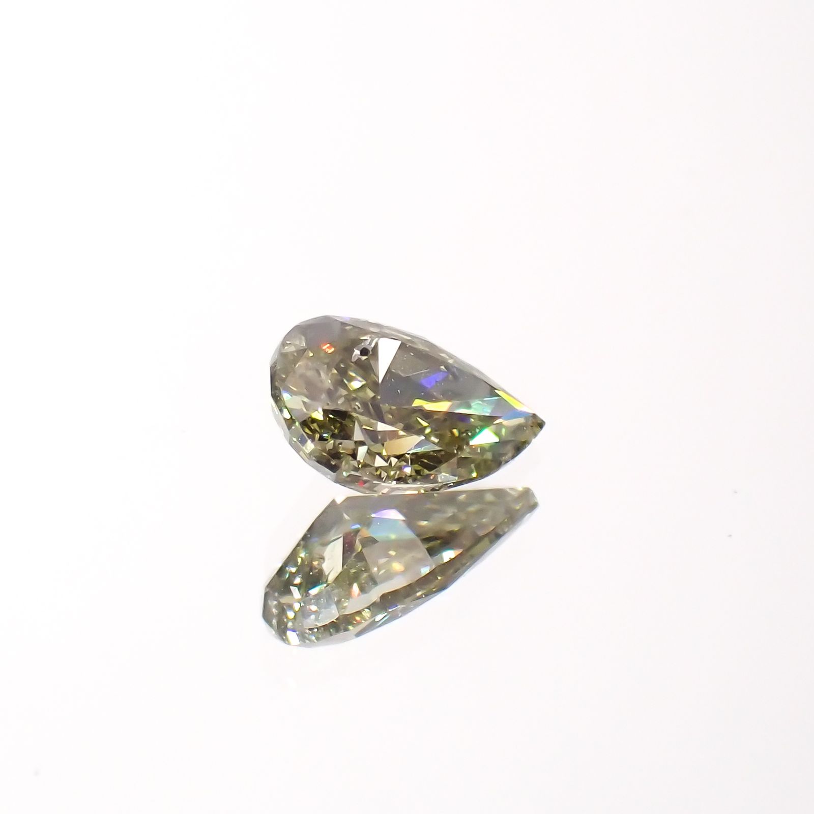 カメレオンダイヤモンド 無処理 I-1(FANCY GRAY YELLOWISH GREEN) 0.317ct  鑑付[230722726]5.49x3.54mm前後 | TOP STONE(トップストーン)