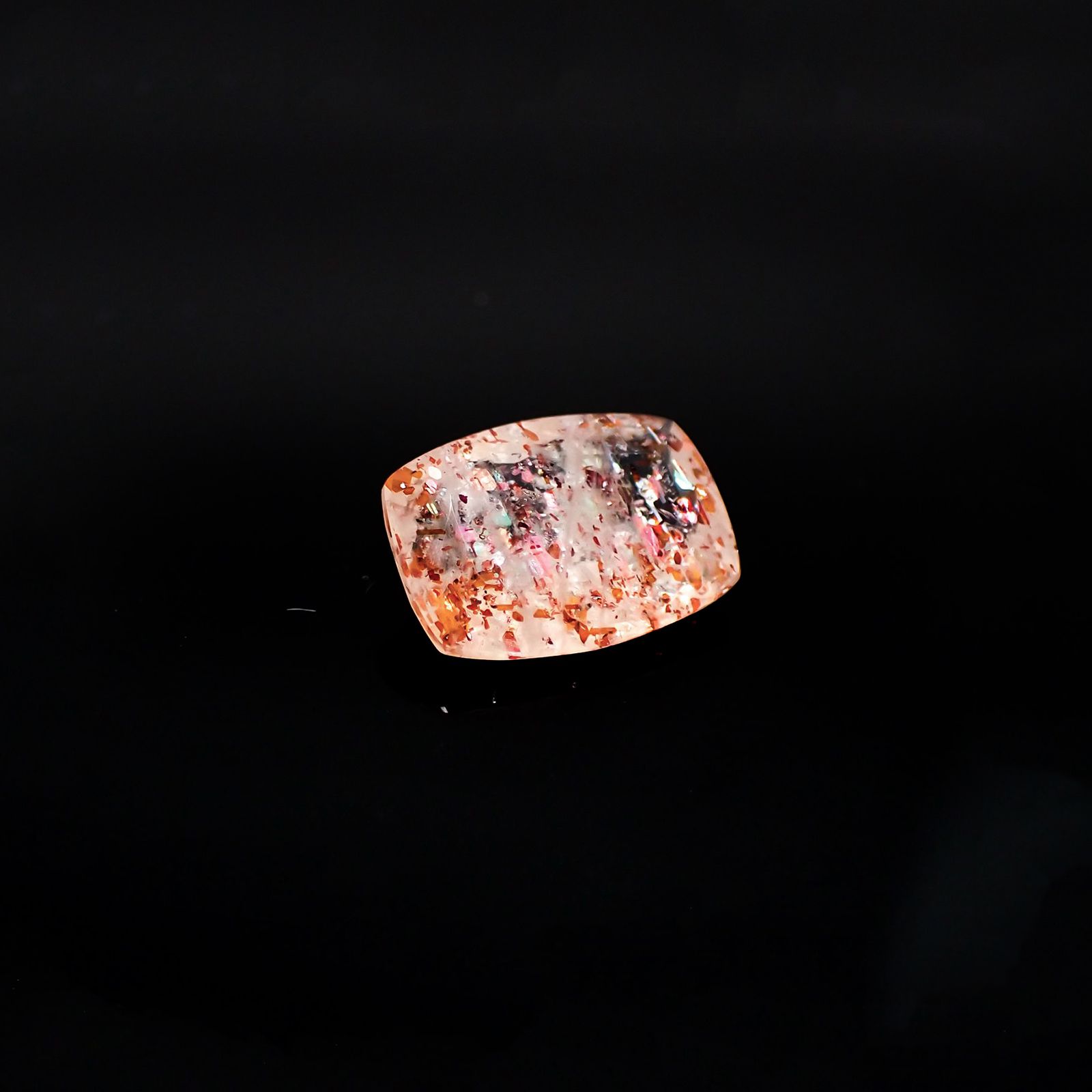 イリュージョンサンストーン(宝石名フェルドスパー) タンザニア産 3.24ct 識別済[210310198]12×8.5mm前後